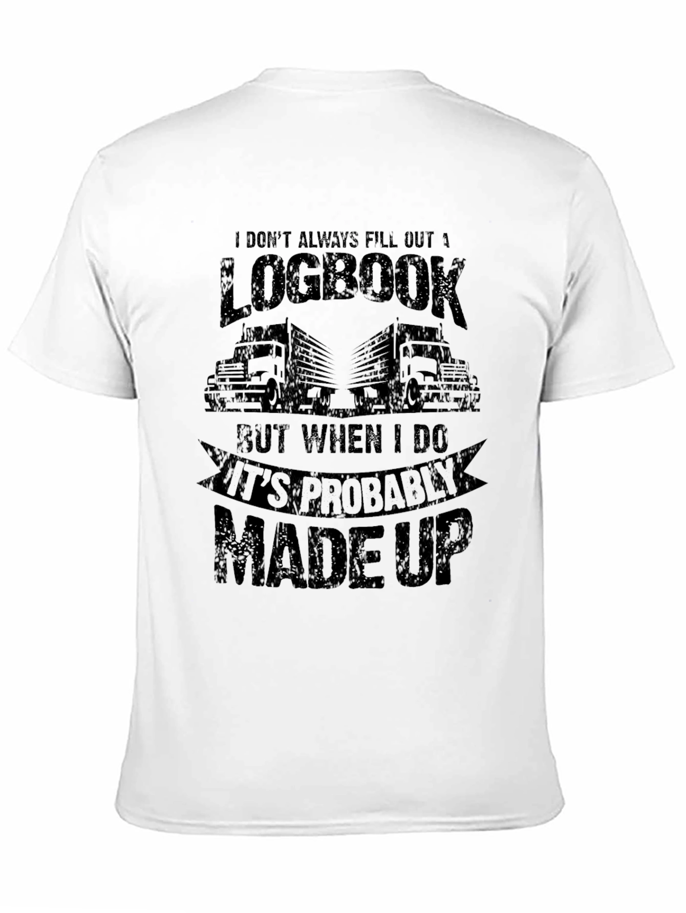 Black Funny Trucker Logbook T-Shirt view 11