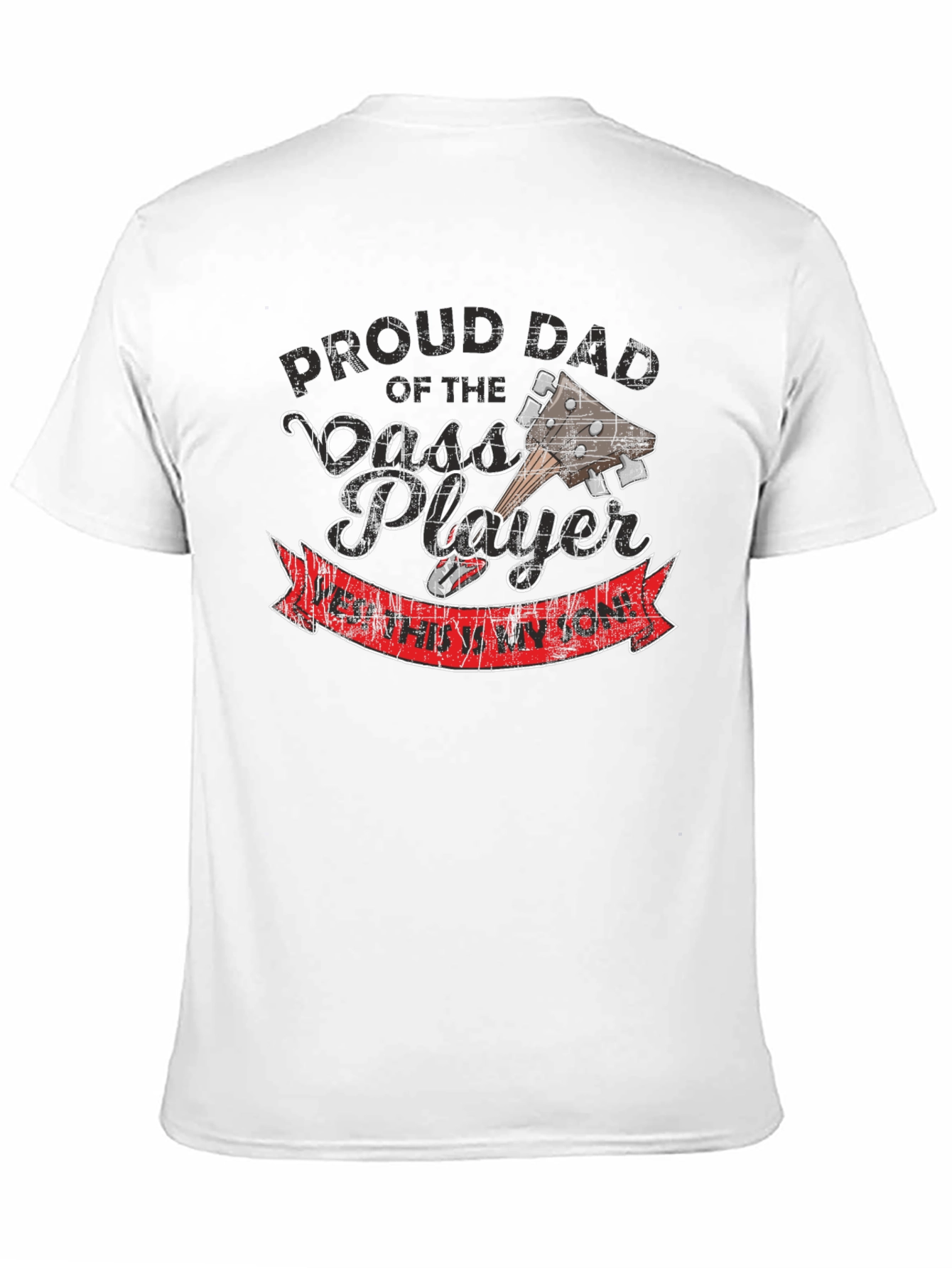 Black Proud Dad of Bass Player T-Shirt view 11