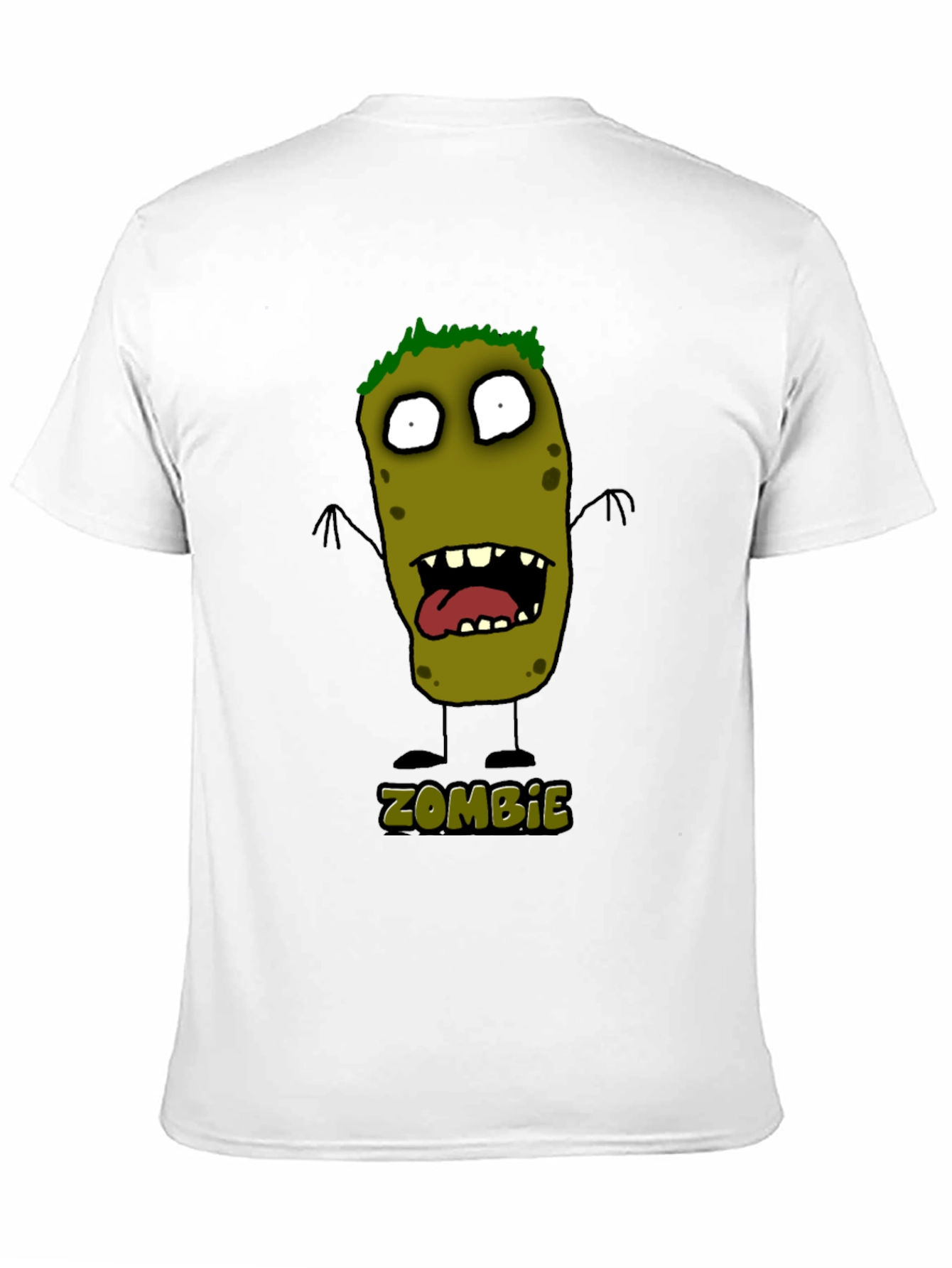 Black Zombie Cartoon Graphic Black T-Shirt view 11