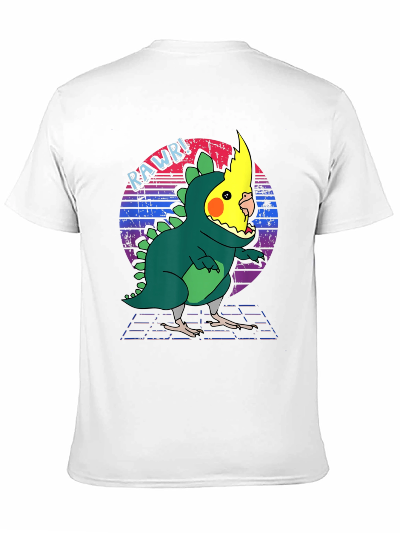 Black Funny Cockatiel Dinosaur T-Shirt view 11