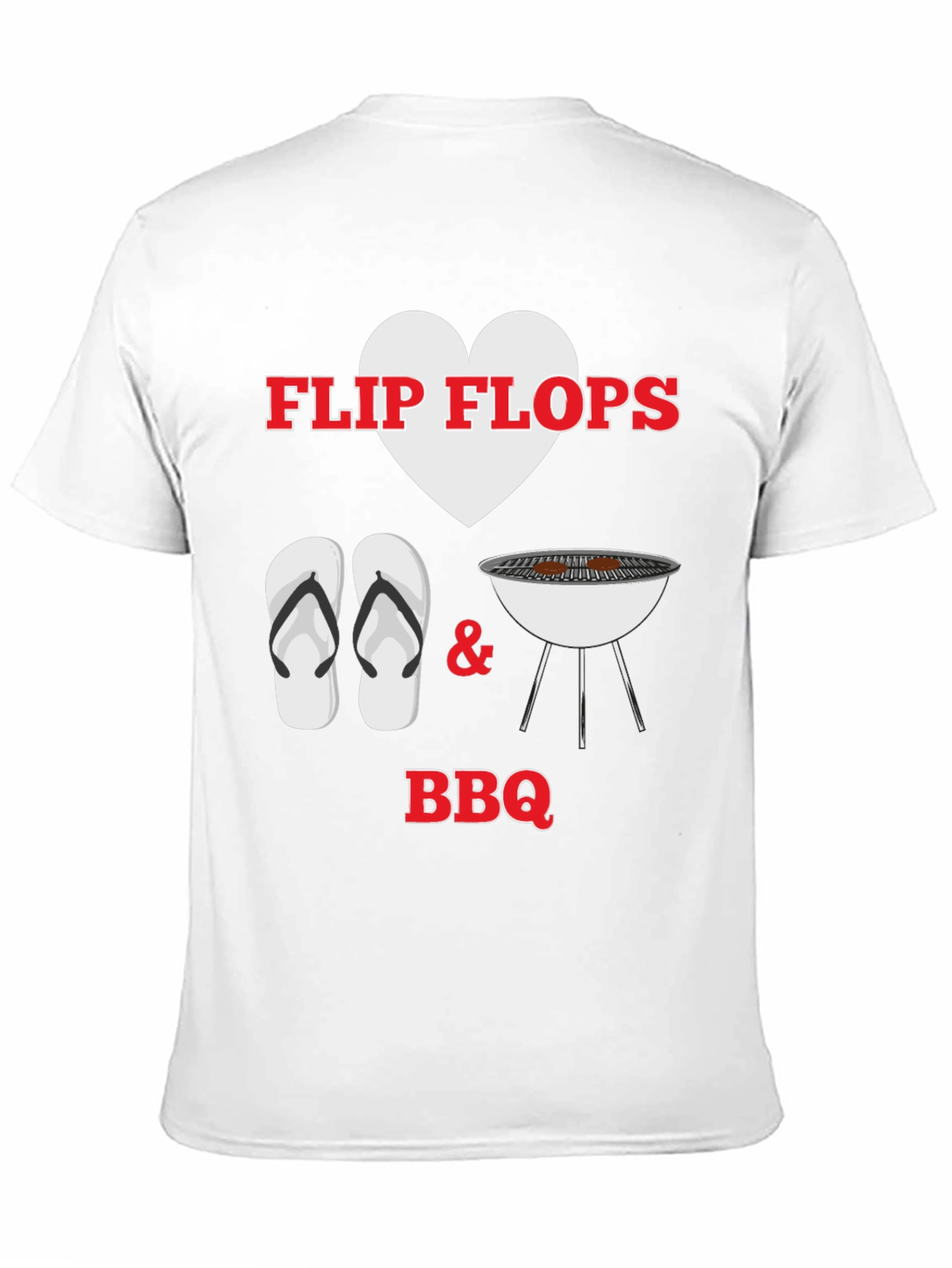 Black Flip Flops Heart BBQ T-Shirt view 11
