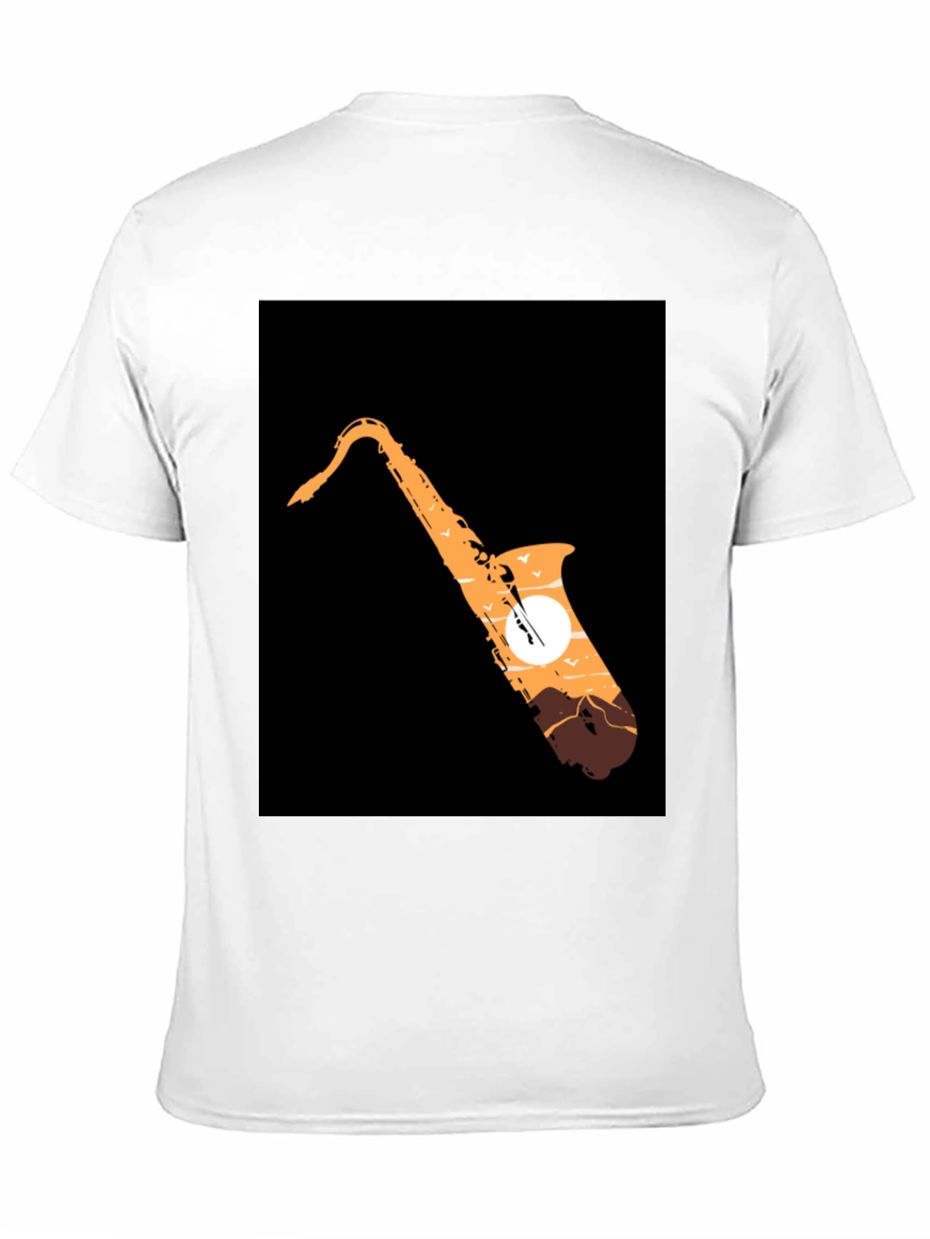 Black Saxophone Sunset Graphic Tee - Cool Musician T-Shirt view 11