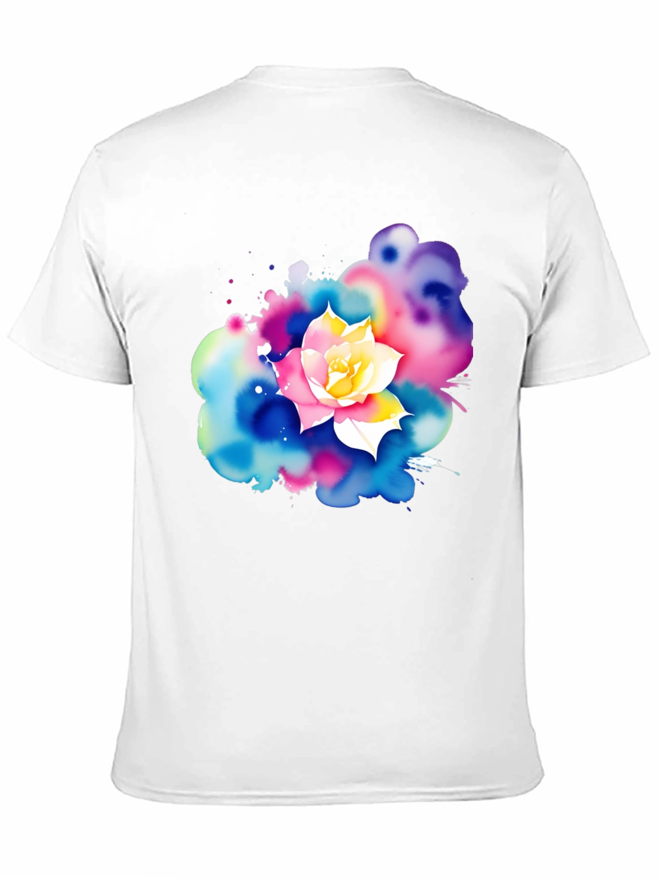 Black Watercolor Flower Graphic T-Shirt view 11