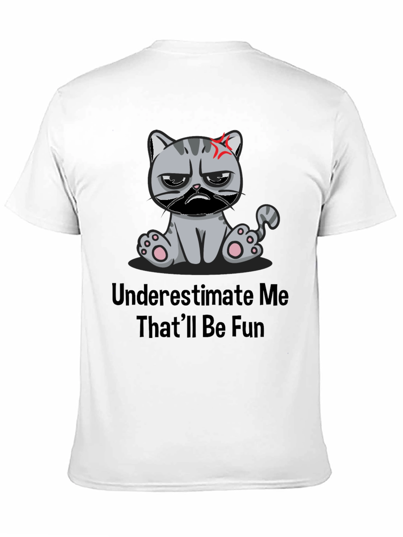 Black Grumpy Cat Humor T-Shirt - Underestimate Me! view 11