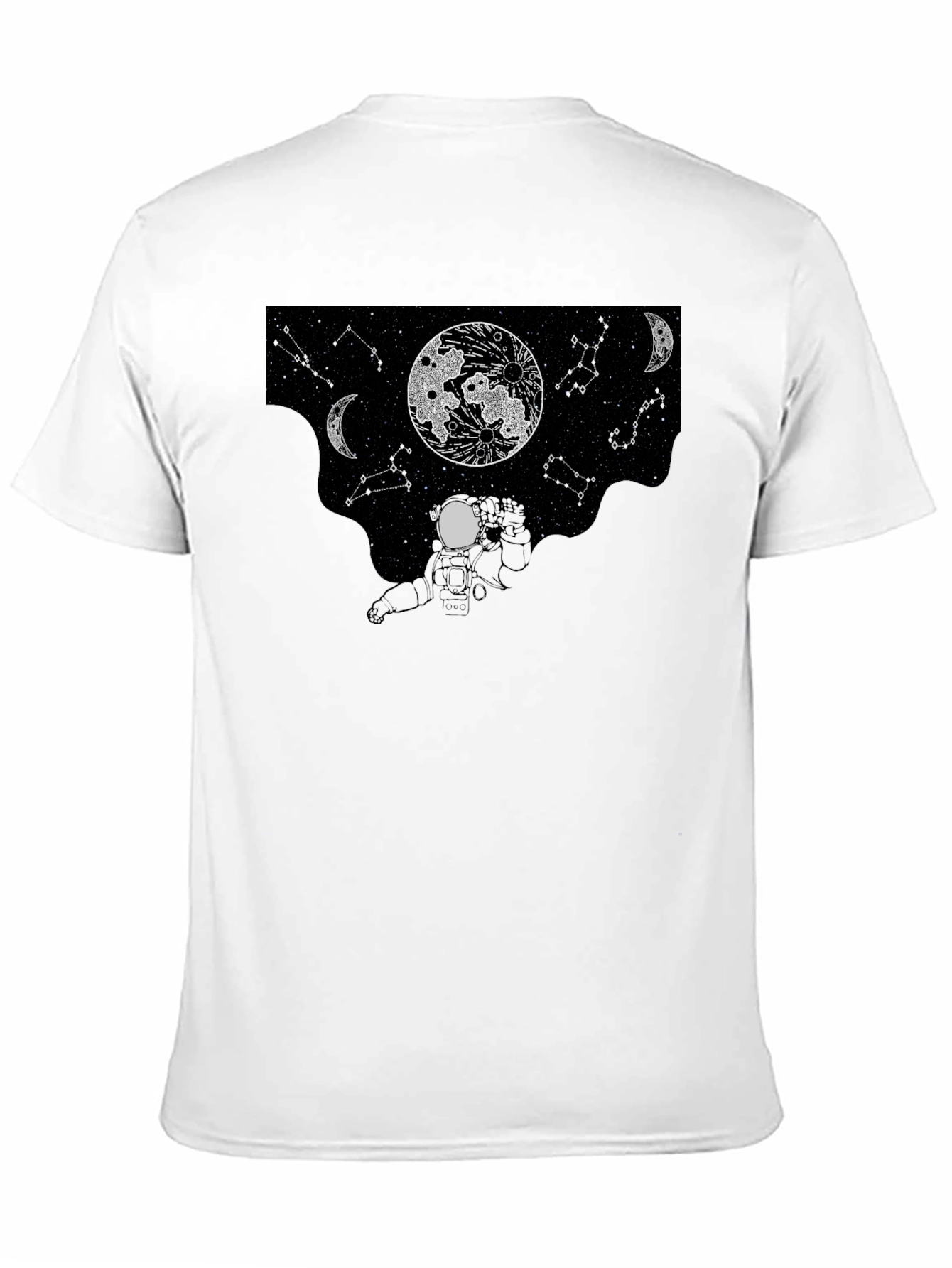 Black Astronaut Moonscape Black T-Shirt view 11