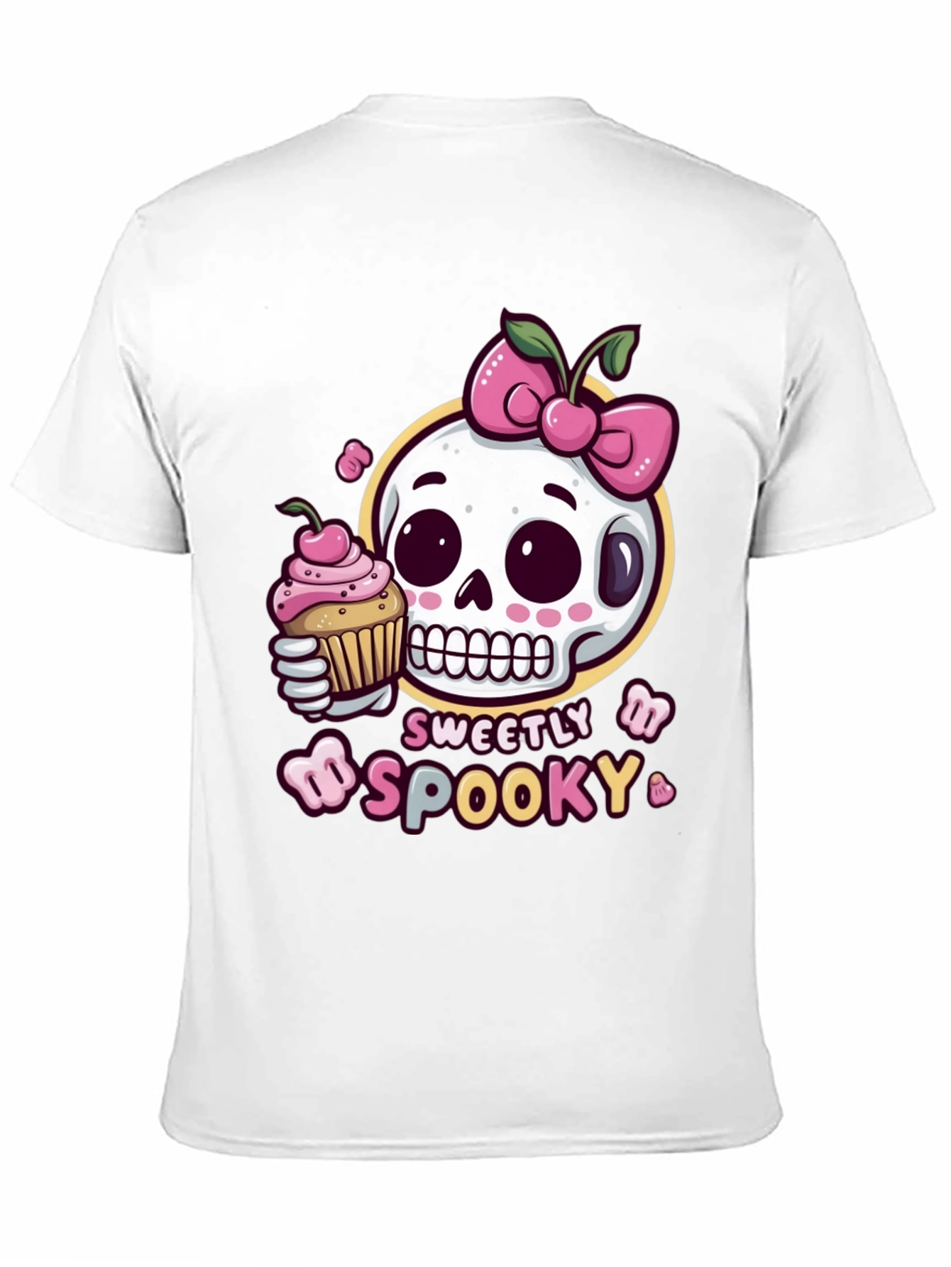 Black Sweetly Spooky Skull T-Shirt view 11