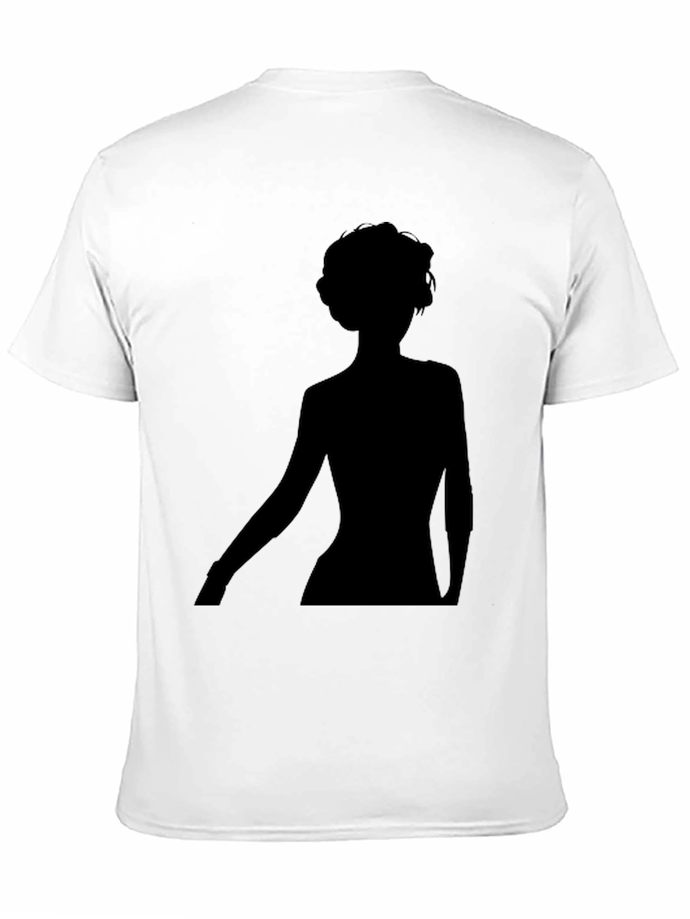 Black Silhouette Woman Black T-Shirt - Modern Casual Tee view 11