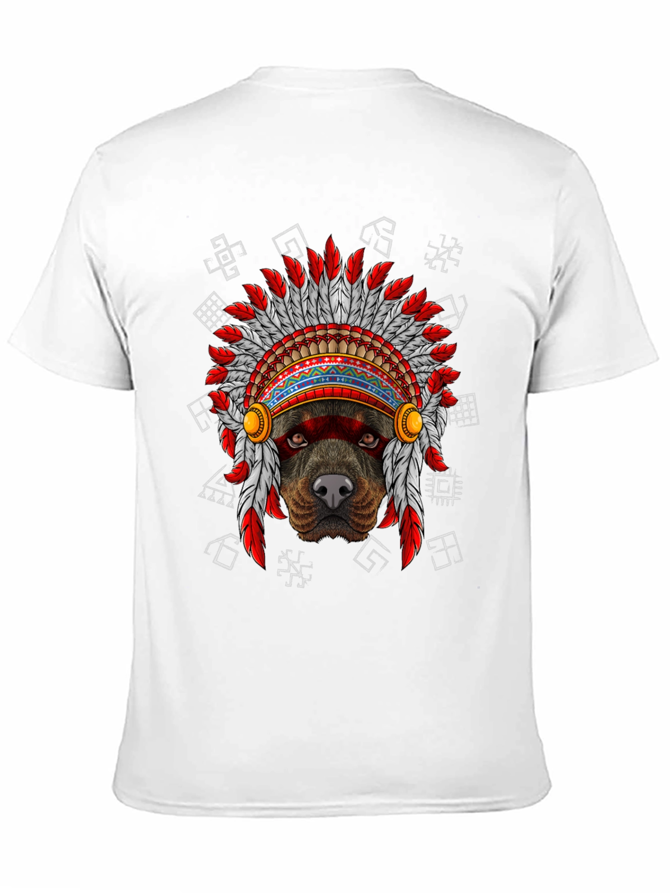 Black Dog in Headdress Graphic Tee - Novelty Dog Lover Shirt view 11