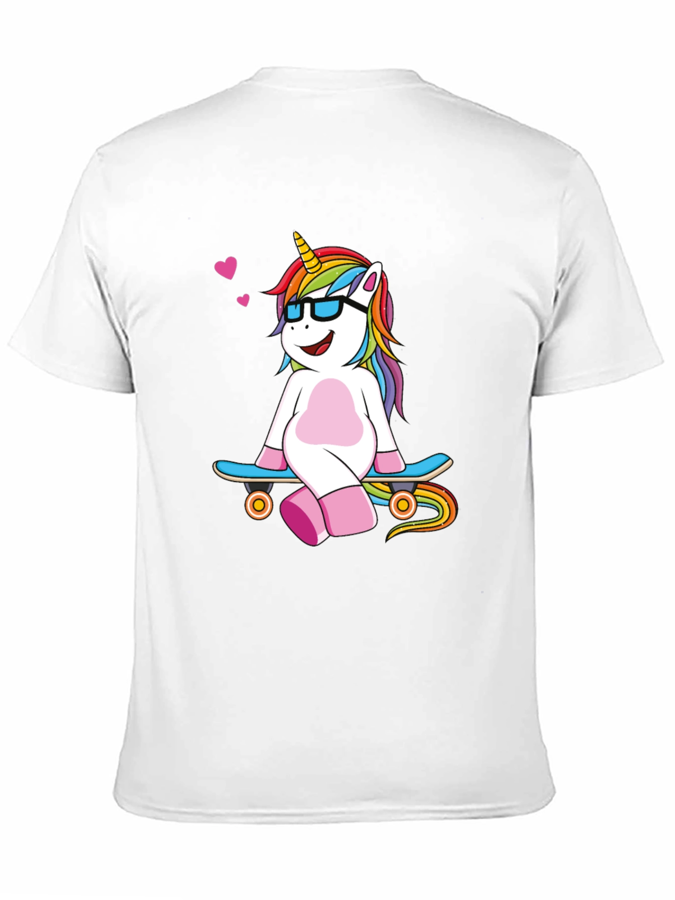 Black Unicorn Skateboard Black T-Shirt view 11