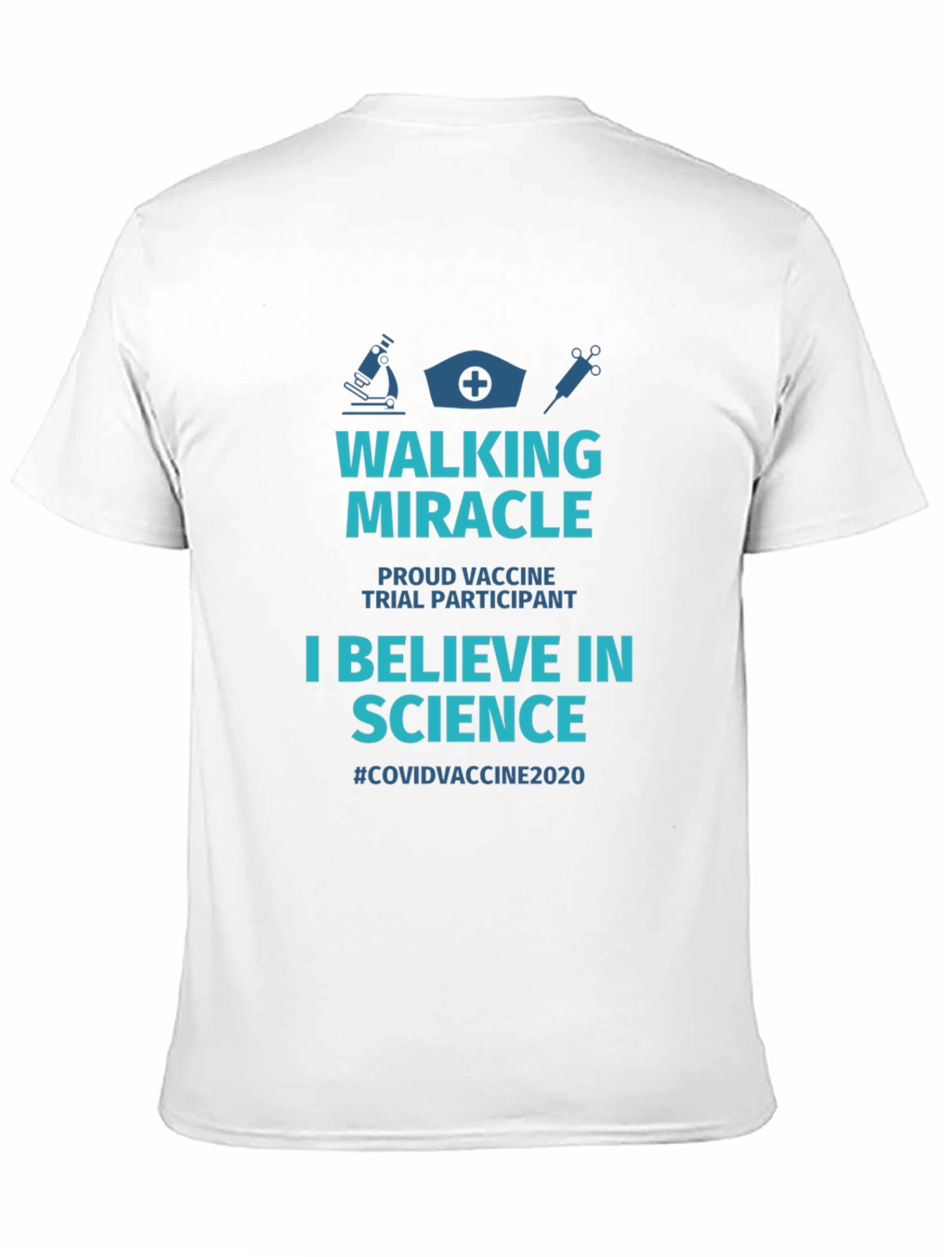 Black Walking Miracle Vaccine Trial T-Shirt view 11
