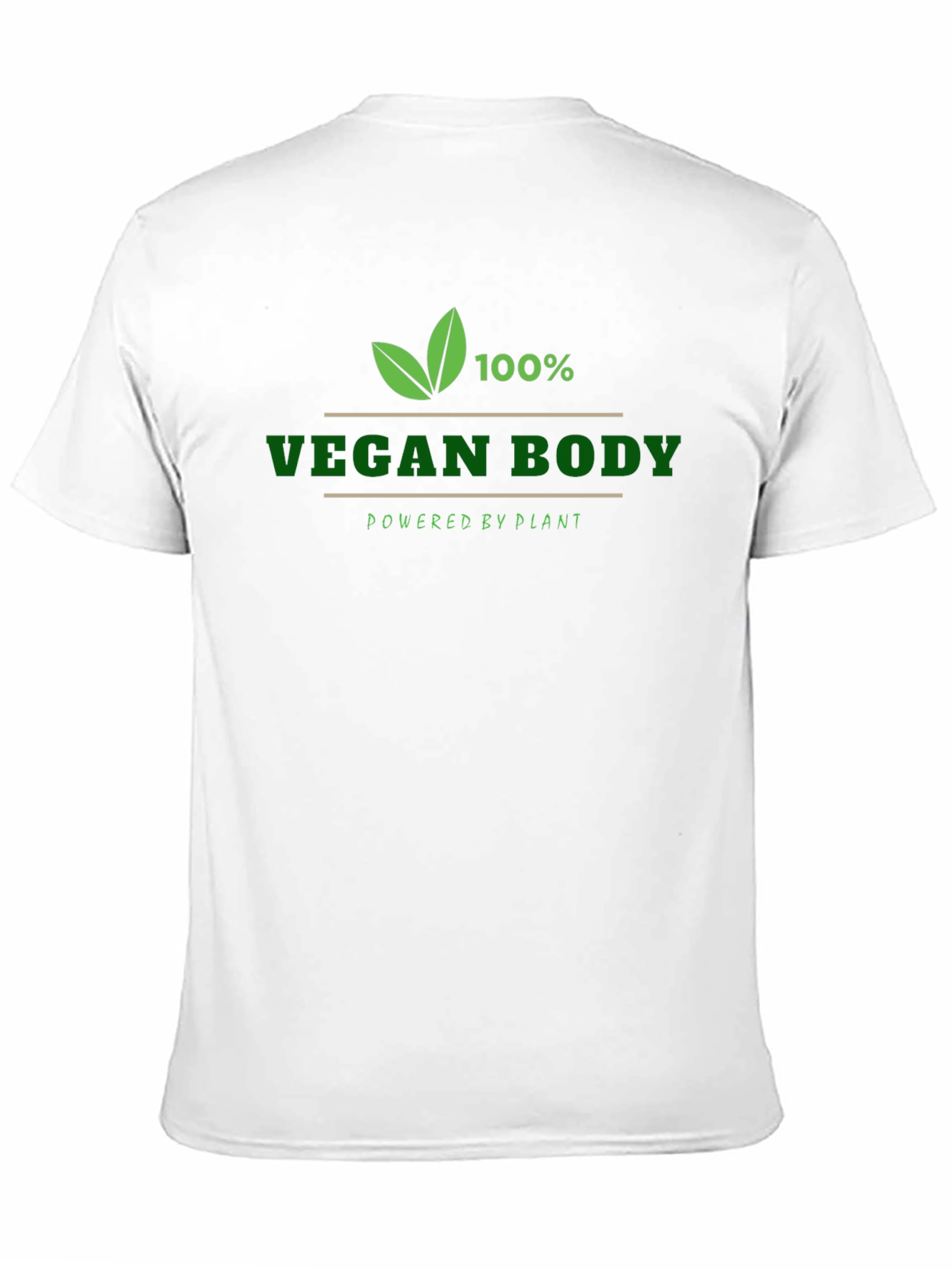Black Vegan Body T-Shirt - Powered by Plants - Black view 11