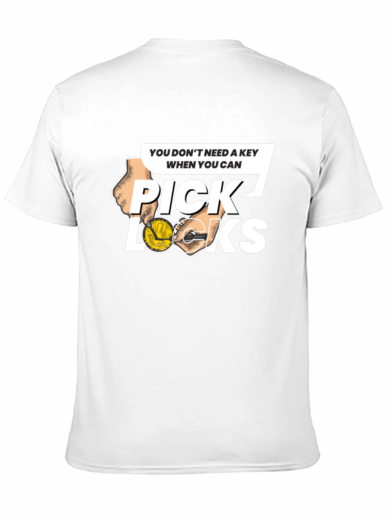 Black Pick Locks Graphic Tee - Locksmith Humor T-Shirt view 11