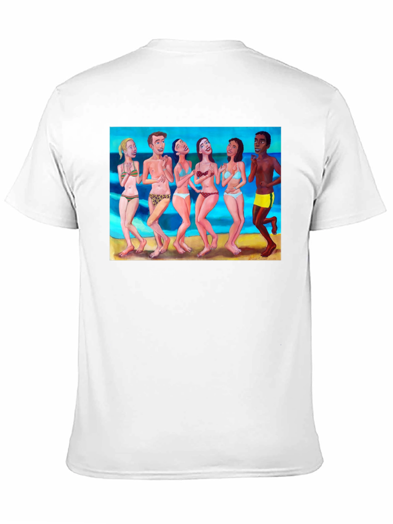 Black Beach Crowd Graphic Tee - Unisex Black T-Shirt view 11