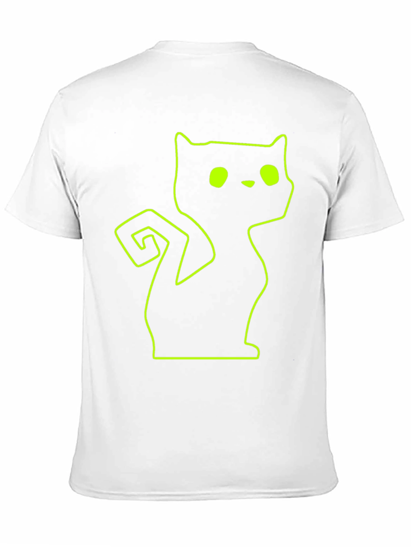 Black Neon Cat Outline Black T-Shirt view 11