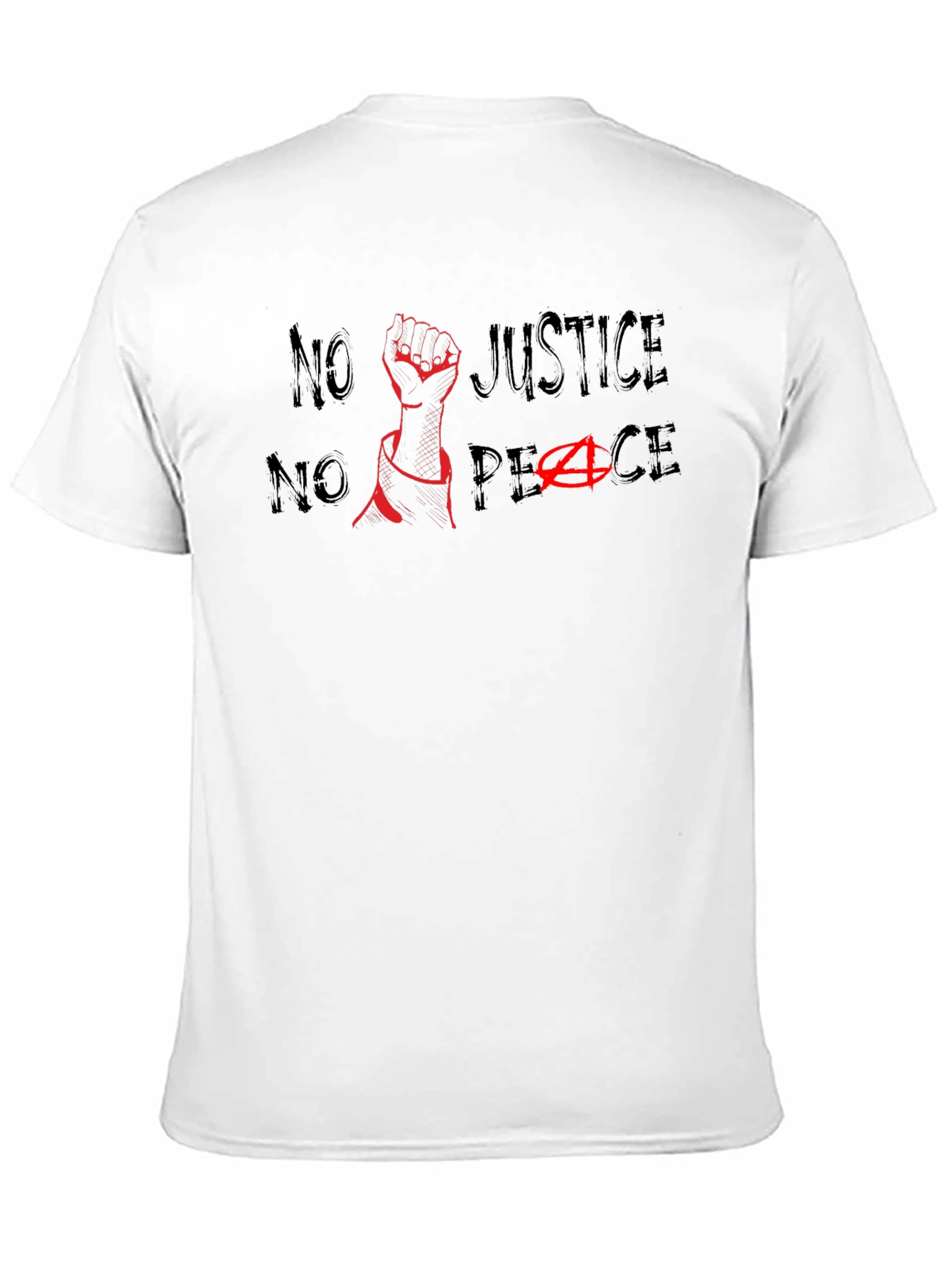 Black No Justice No Peace Graphic Tee view 11
