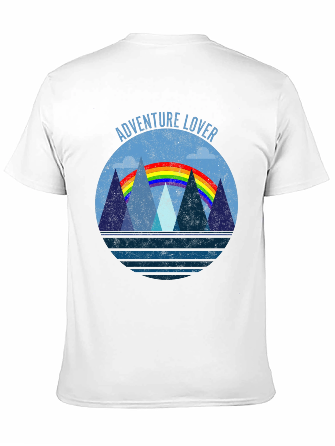 Black Adventure Lover Graphic Tee | Mountain Rainbow Design view 11