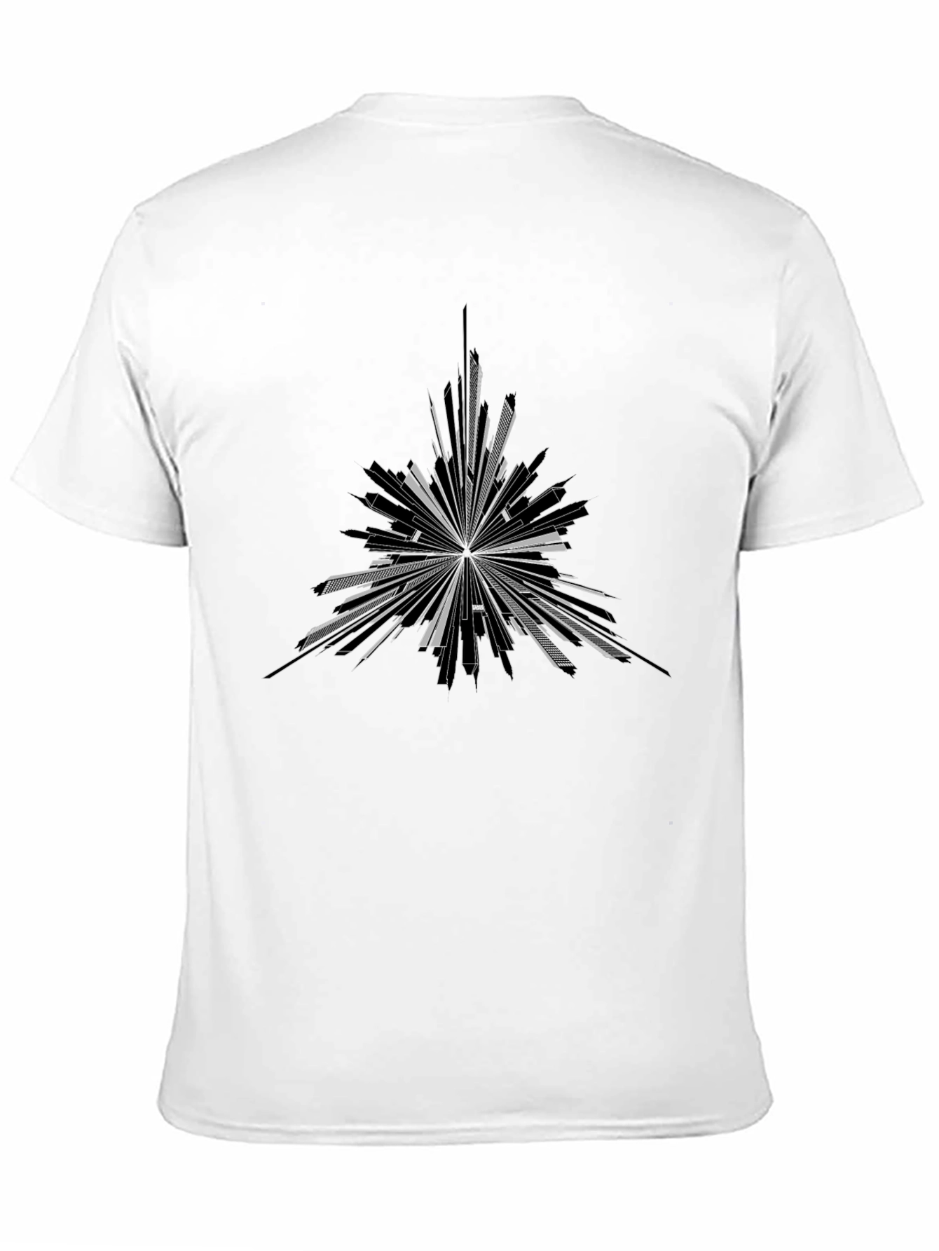 Black Abstract Triangle Graphic Tee - Black Cotton Casual Shirt view 11