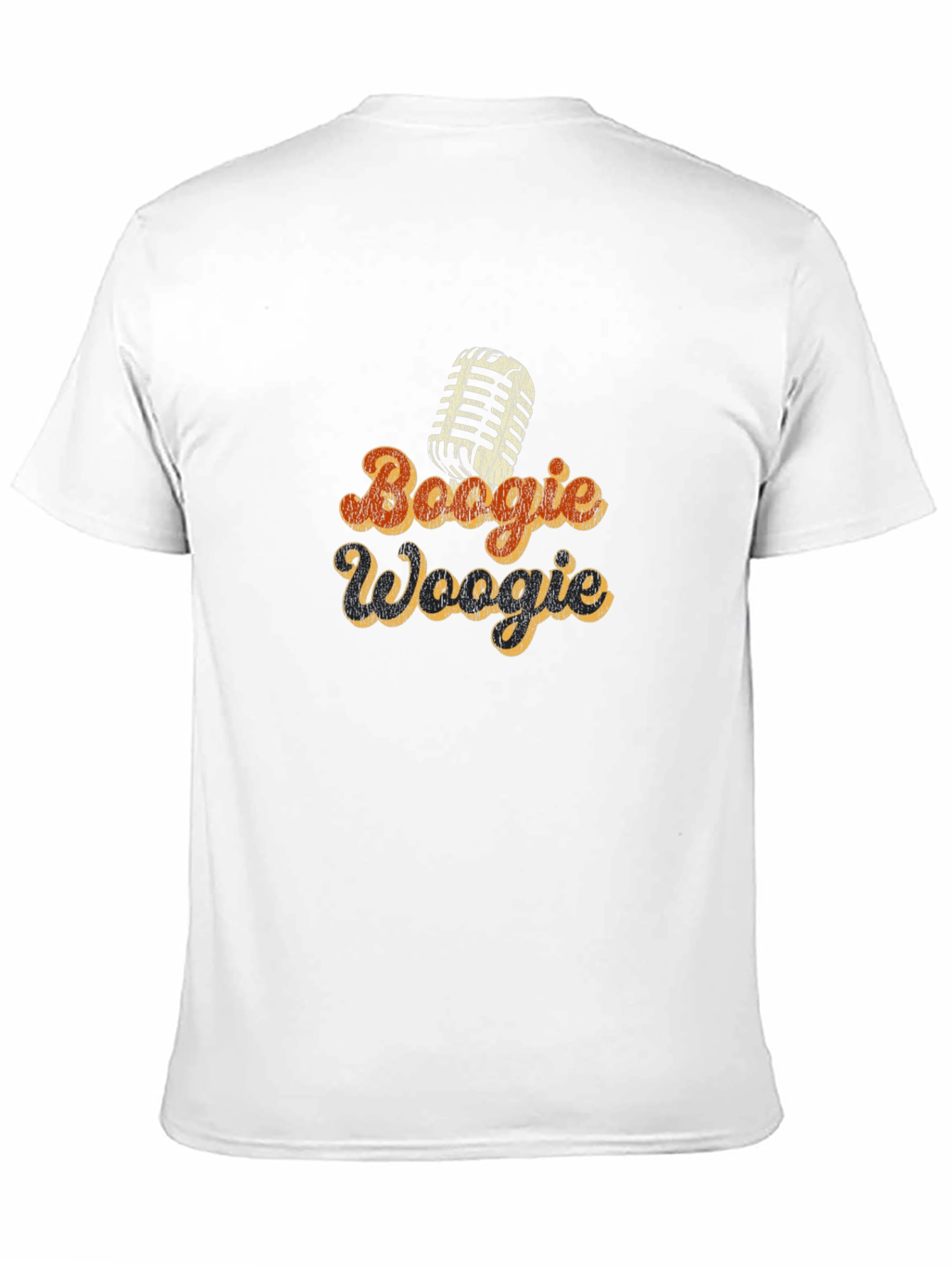 Black Retro Boogie Woogie Microphone Graphic T-Shirt view 11
