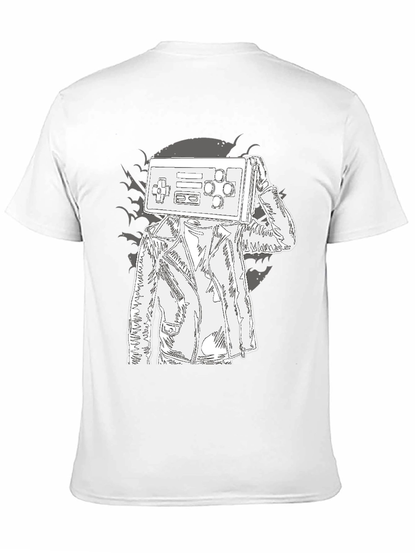 Black Retro Game Controller Head Graphic Tee view 11