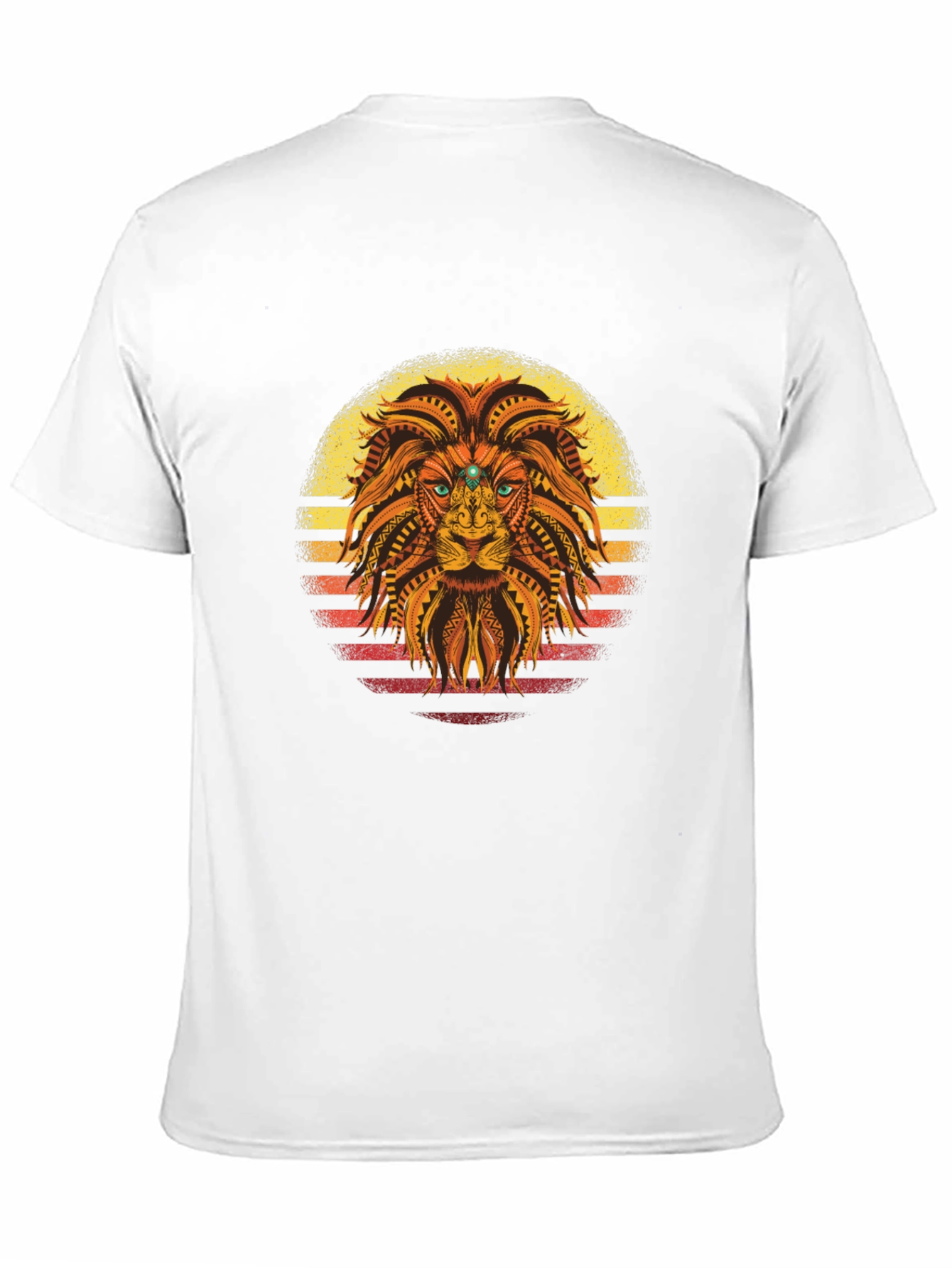 Black Tribal Lion Graphic Tee - Sunset Style view 11