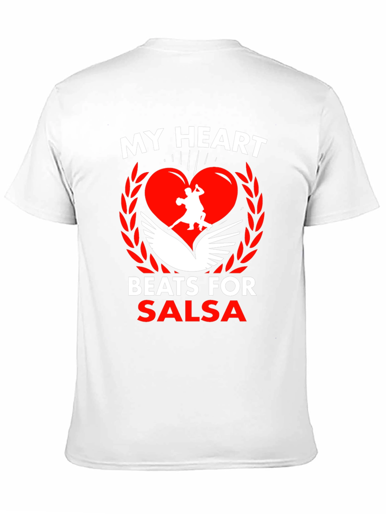 Black Salsa Dance Heartbeat T-Shirt view 11