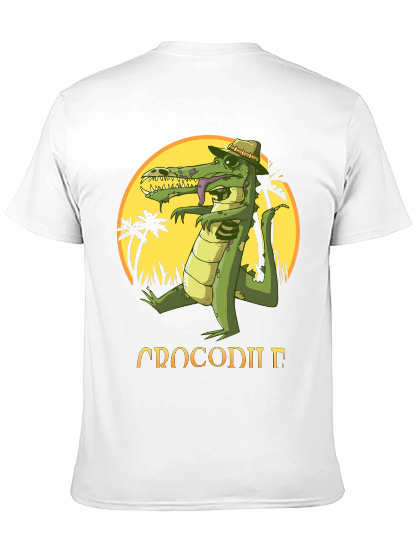 Black Cool Crocodile Cartoon Graphic T-Shirt view 11