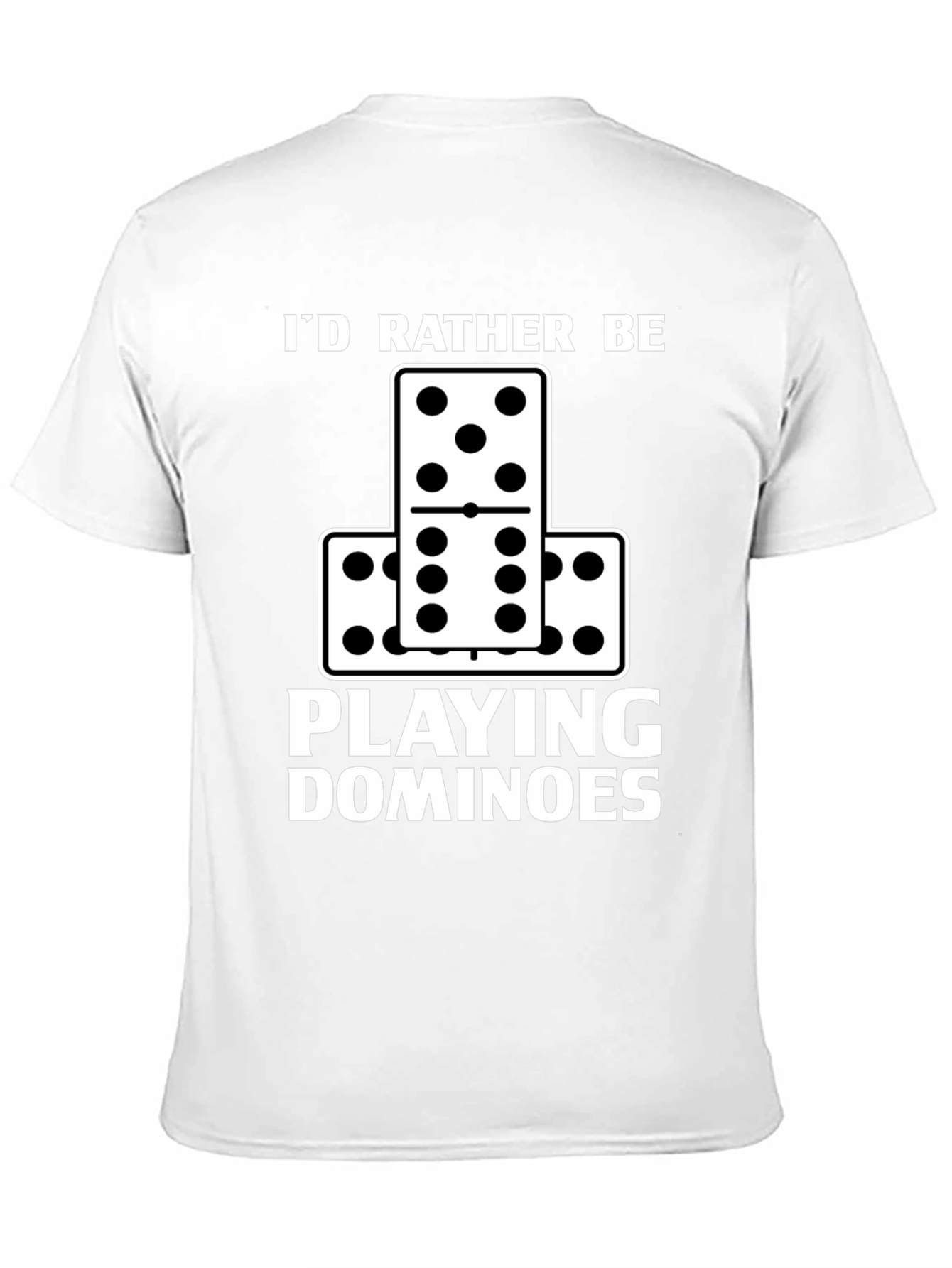 Black I'd Rather Be Playing Dominoes T-Shirt view 11