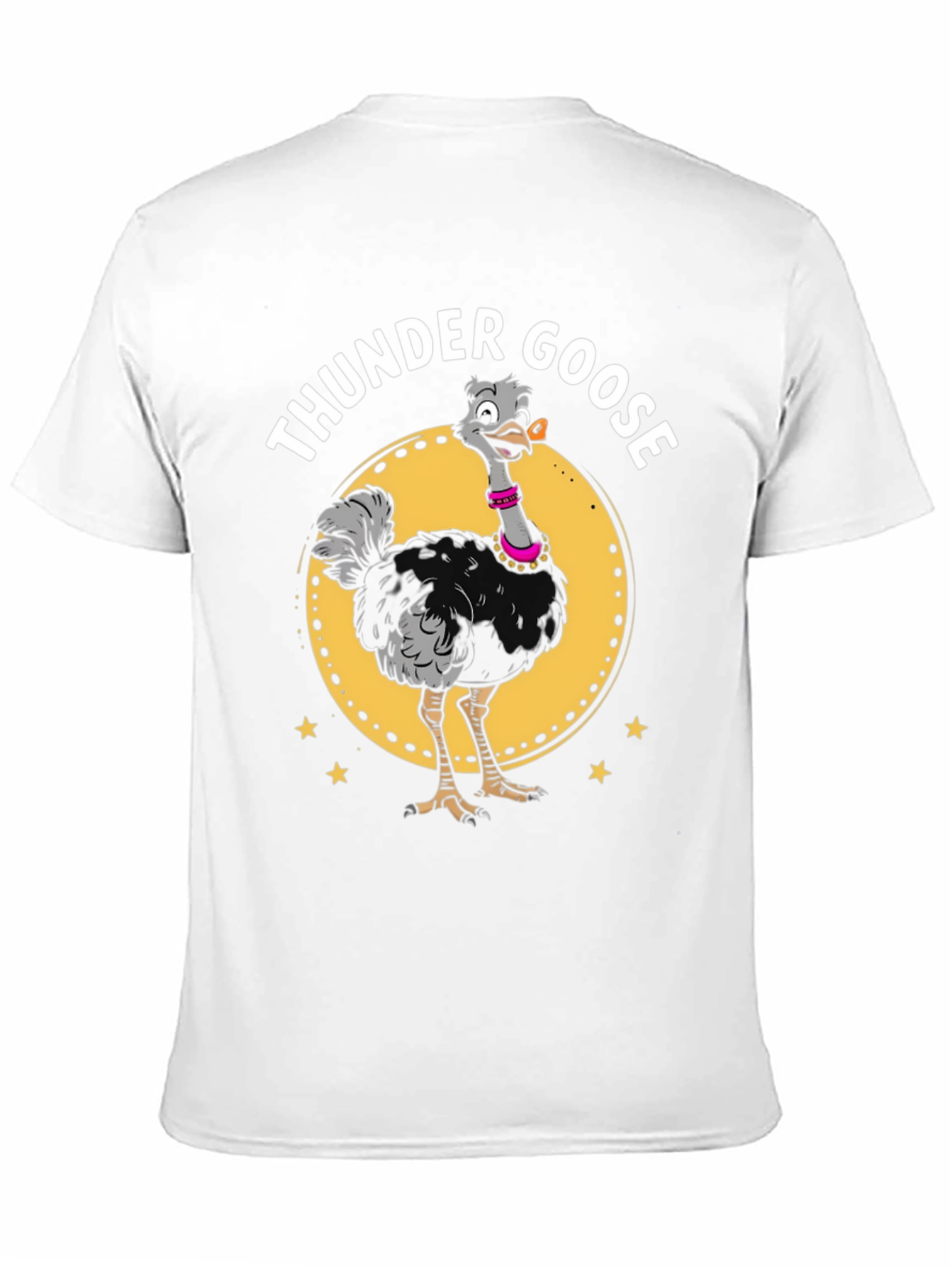 Black Thunder Goose Graphic Tee - Novelty Cartoon Ostrich T-Shirt view 11