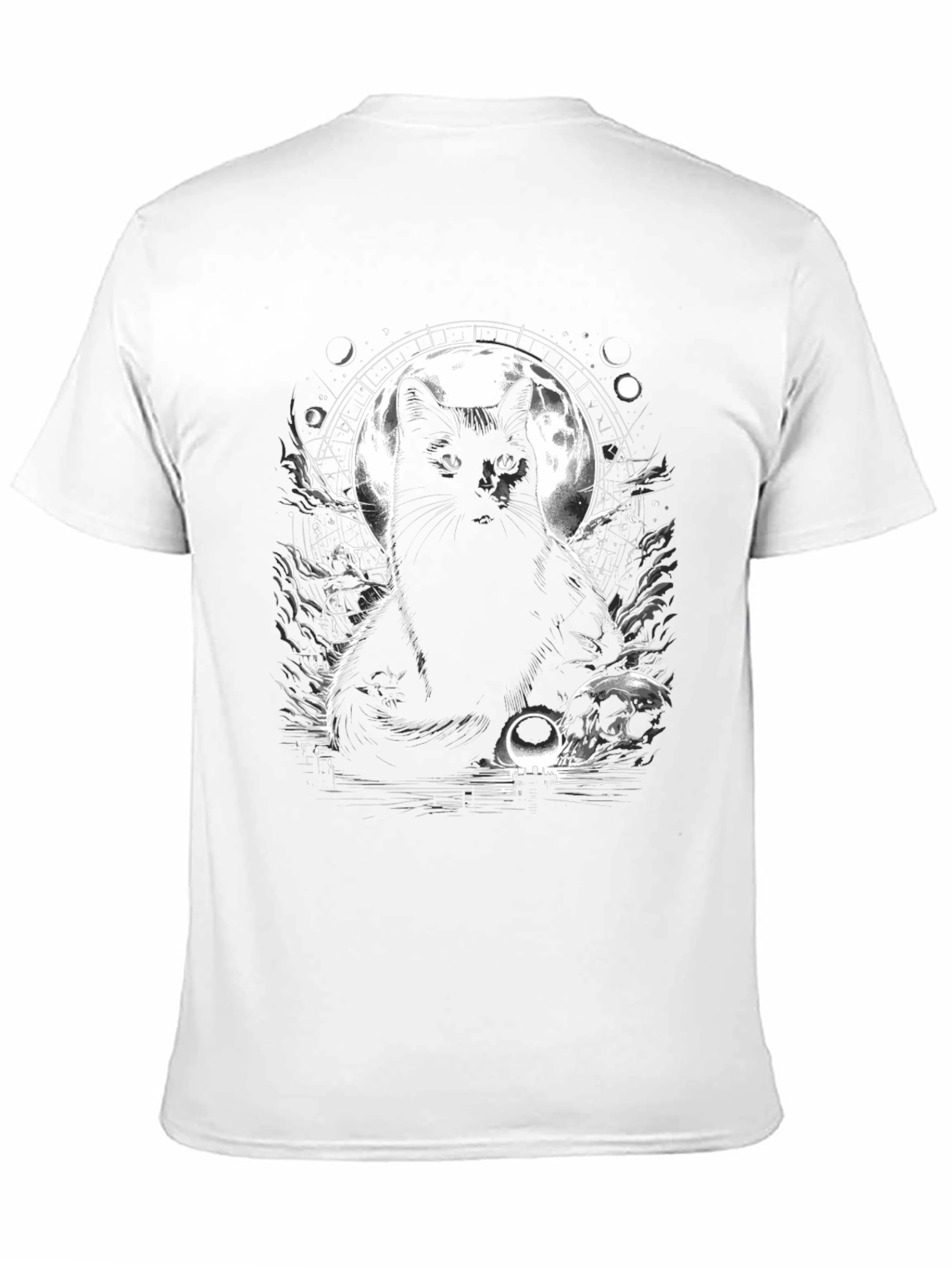 Mystic Cat Graphic Tee - Lunar Black Cat Shirt - 11
