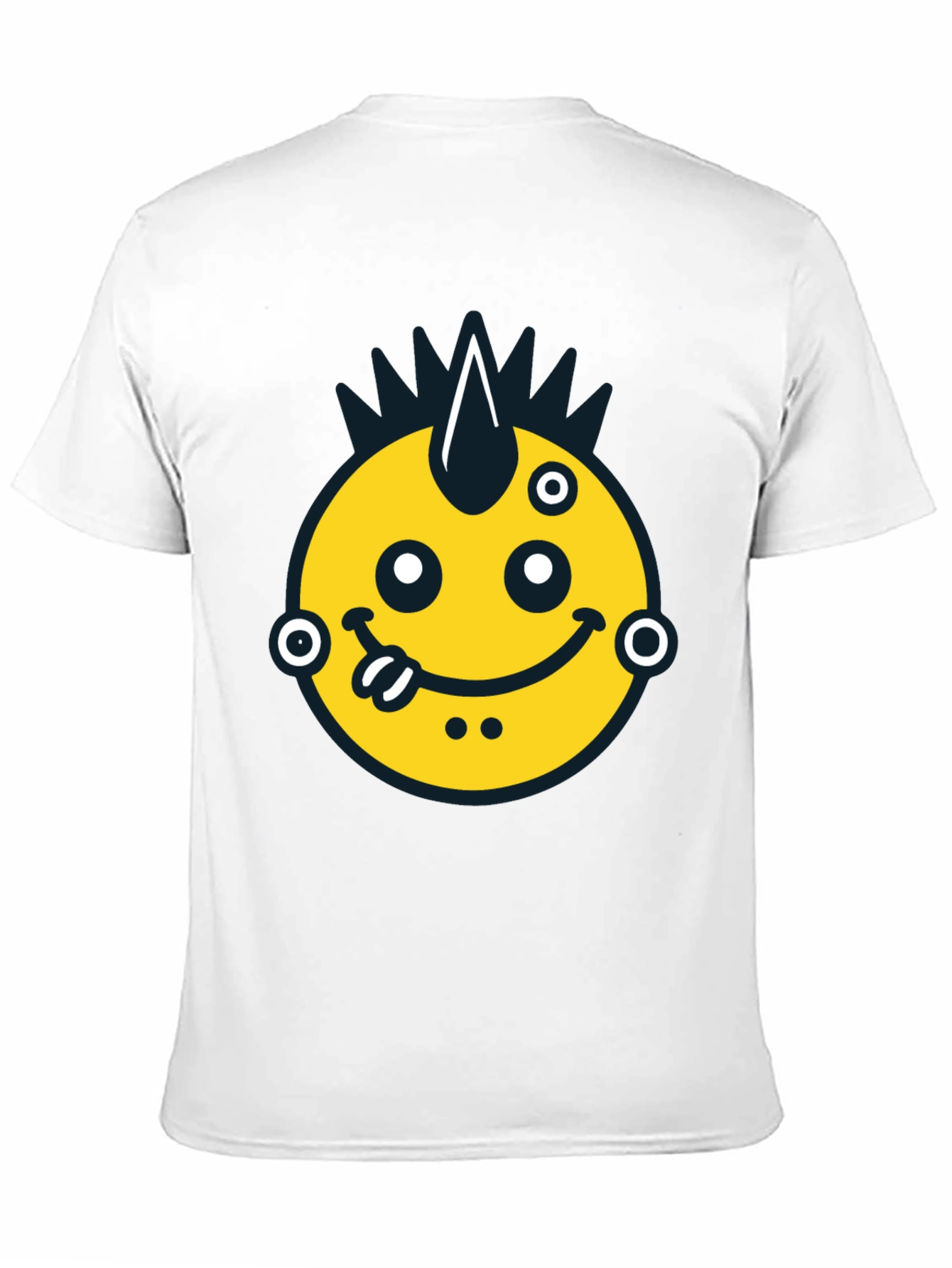 Black Funky Emoji Graphic Tee - Black Cotton T-Shirt view 11