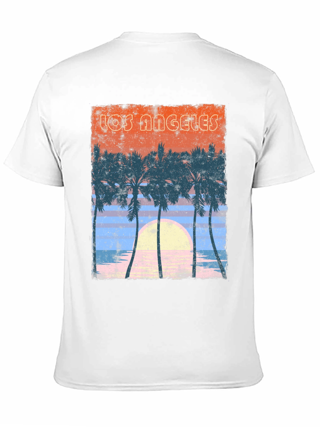 Black Los Angeles Sunset Palm Tree Graphic T-Shirt view 11