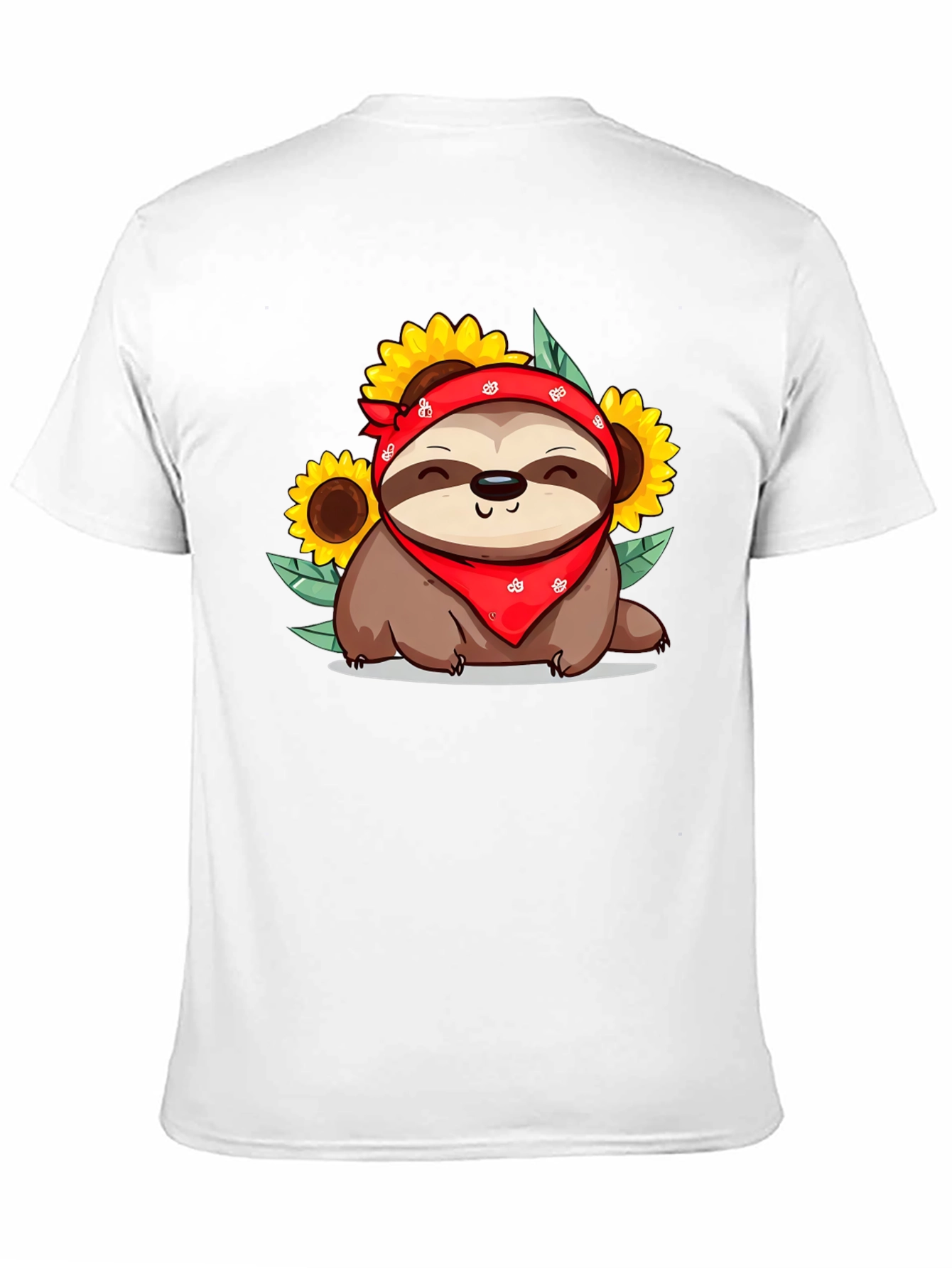 Black Sloth Sunflower Graphic Tee - Cute Animal Print view 11