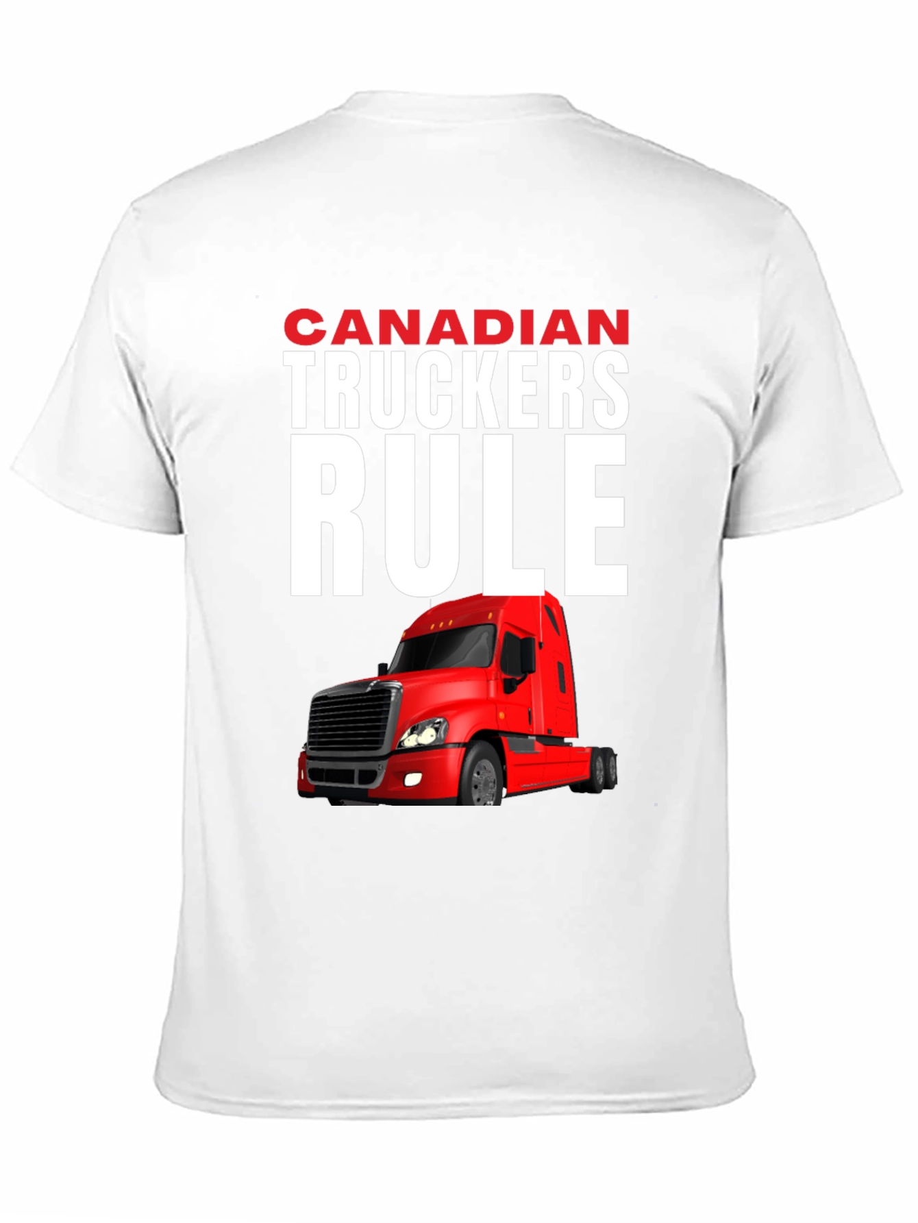 Black Canadian Truckers Rule Graphic T-Shirt view 11