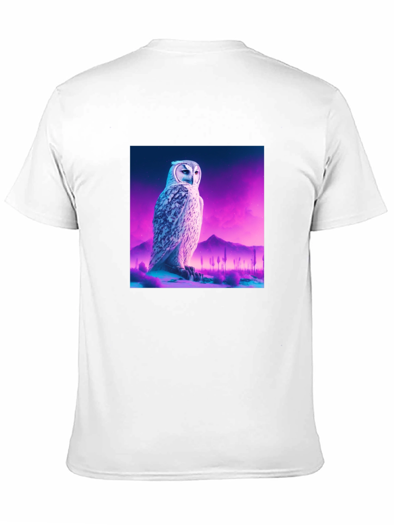 Black Owl Graphic Print Crew Neck Black T-Shirt view 11