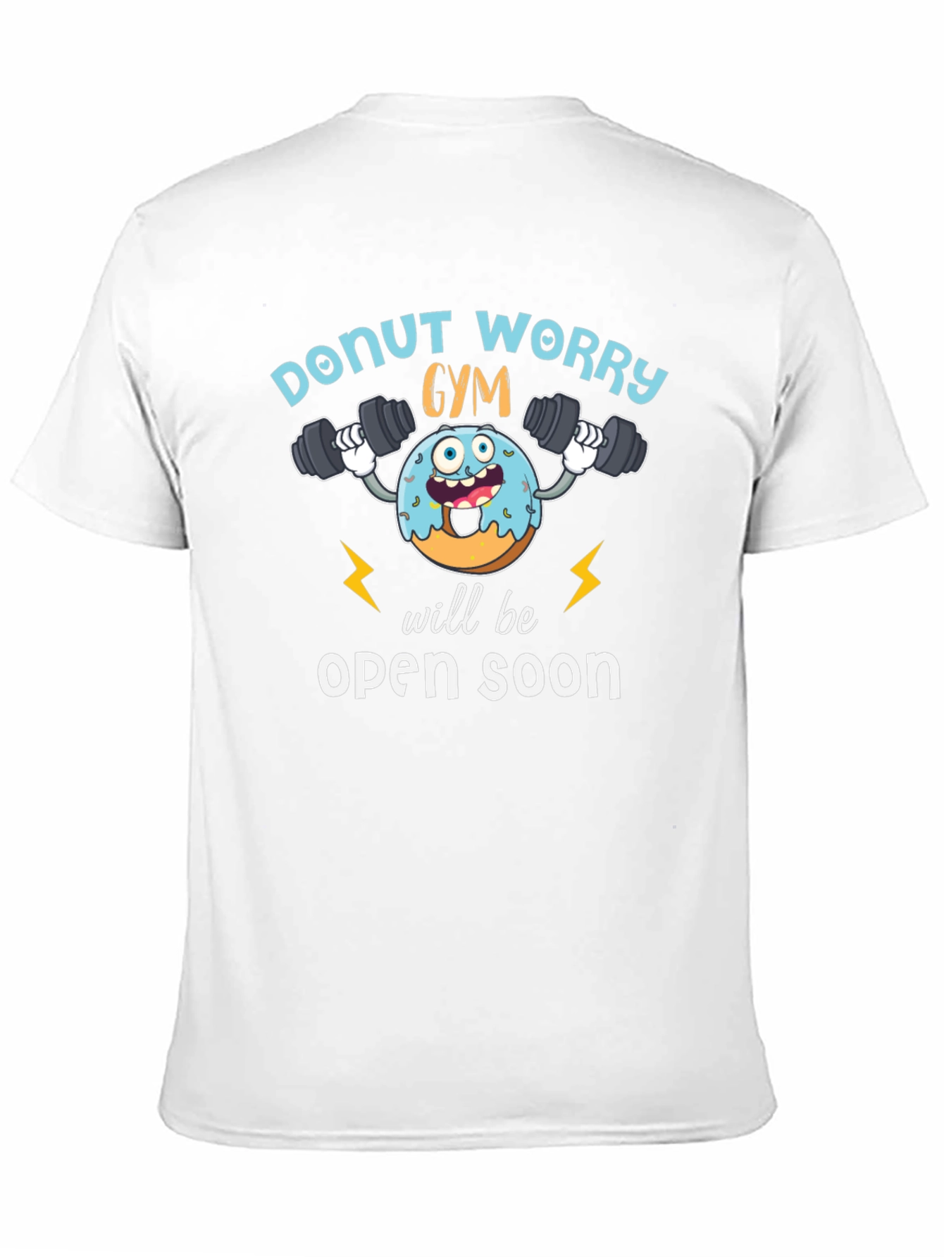 Black Donut Worry Gym Open Soon Black T-Shirt view 11