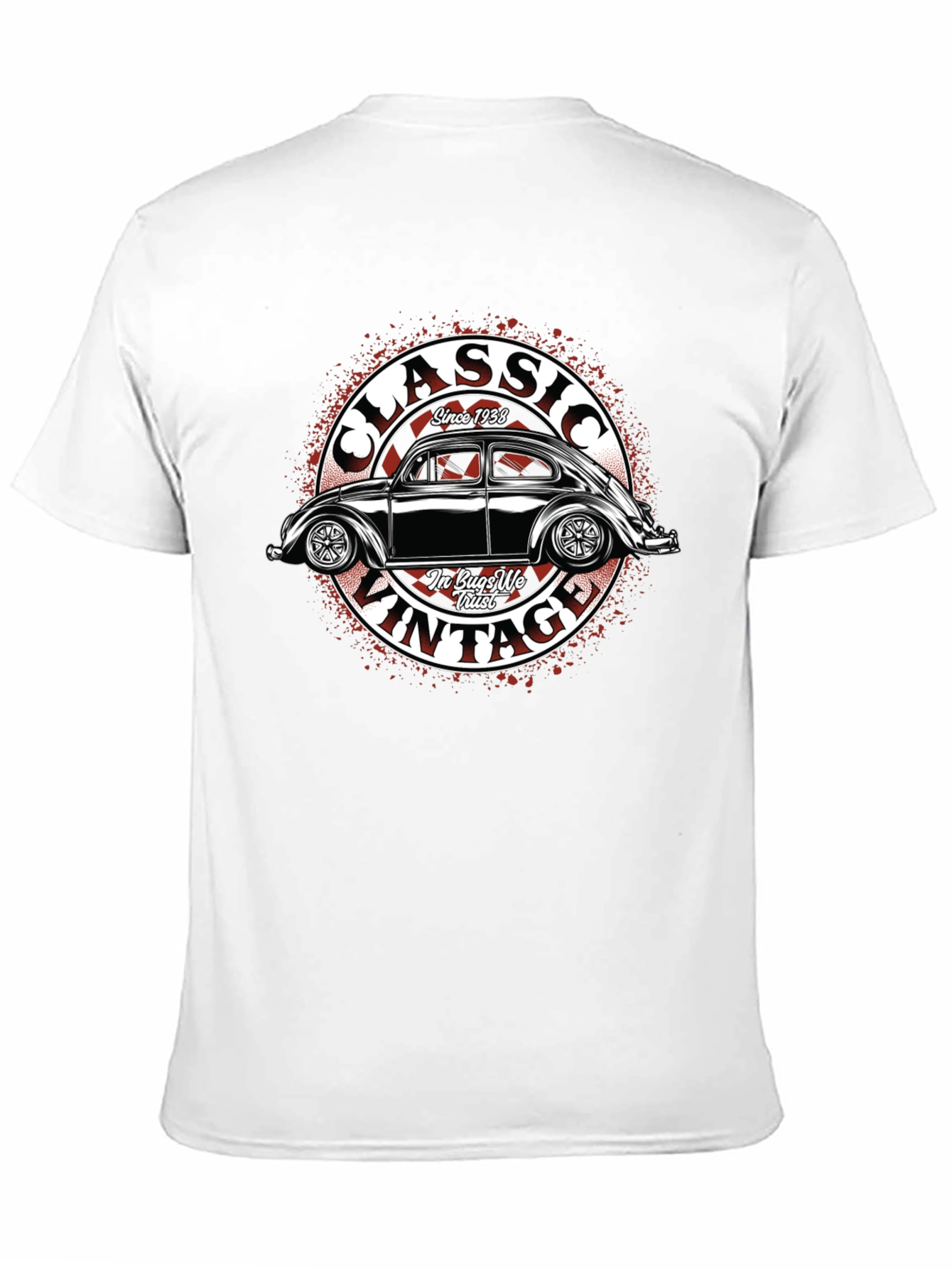 Black Classic Vintage Car T-Shirt view 11