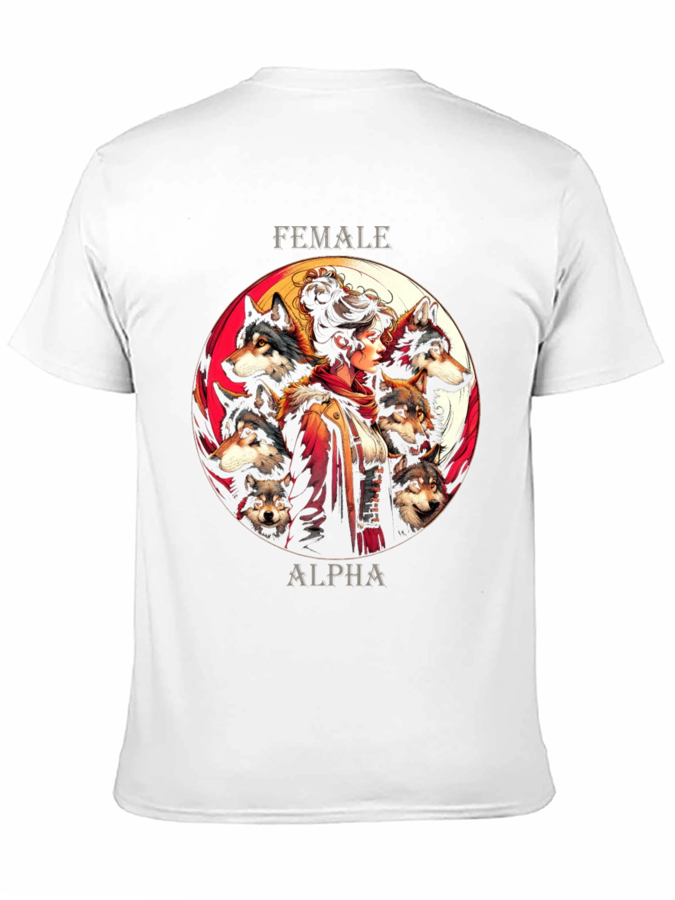 Black Female Alpha Wolf Pack T-Shirt - Graphic Tee view 11