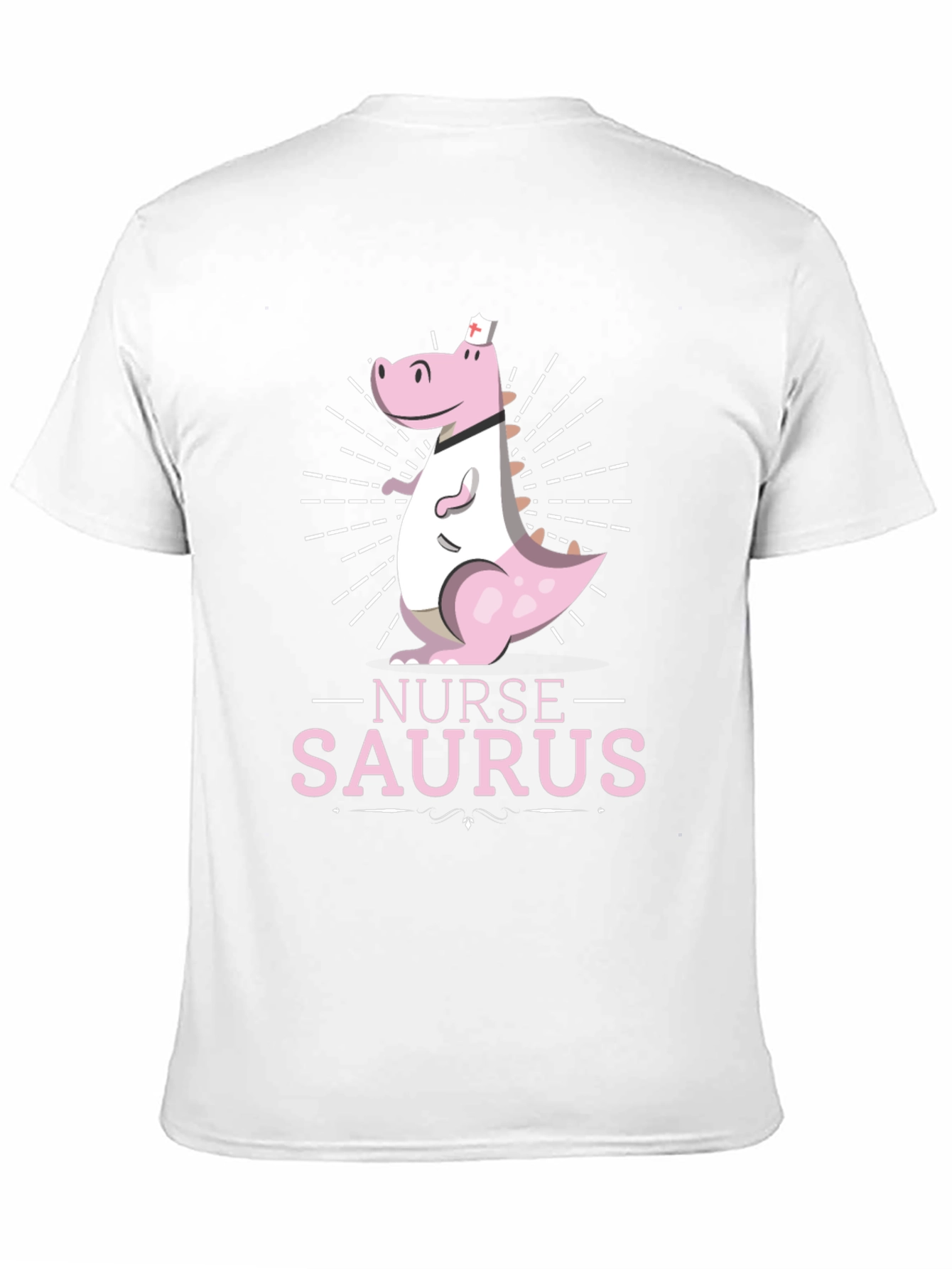 Black Nurse-Saurus T-Shirt - Dinosaur Nurse Apparel view 11