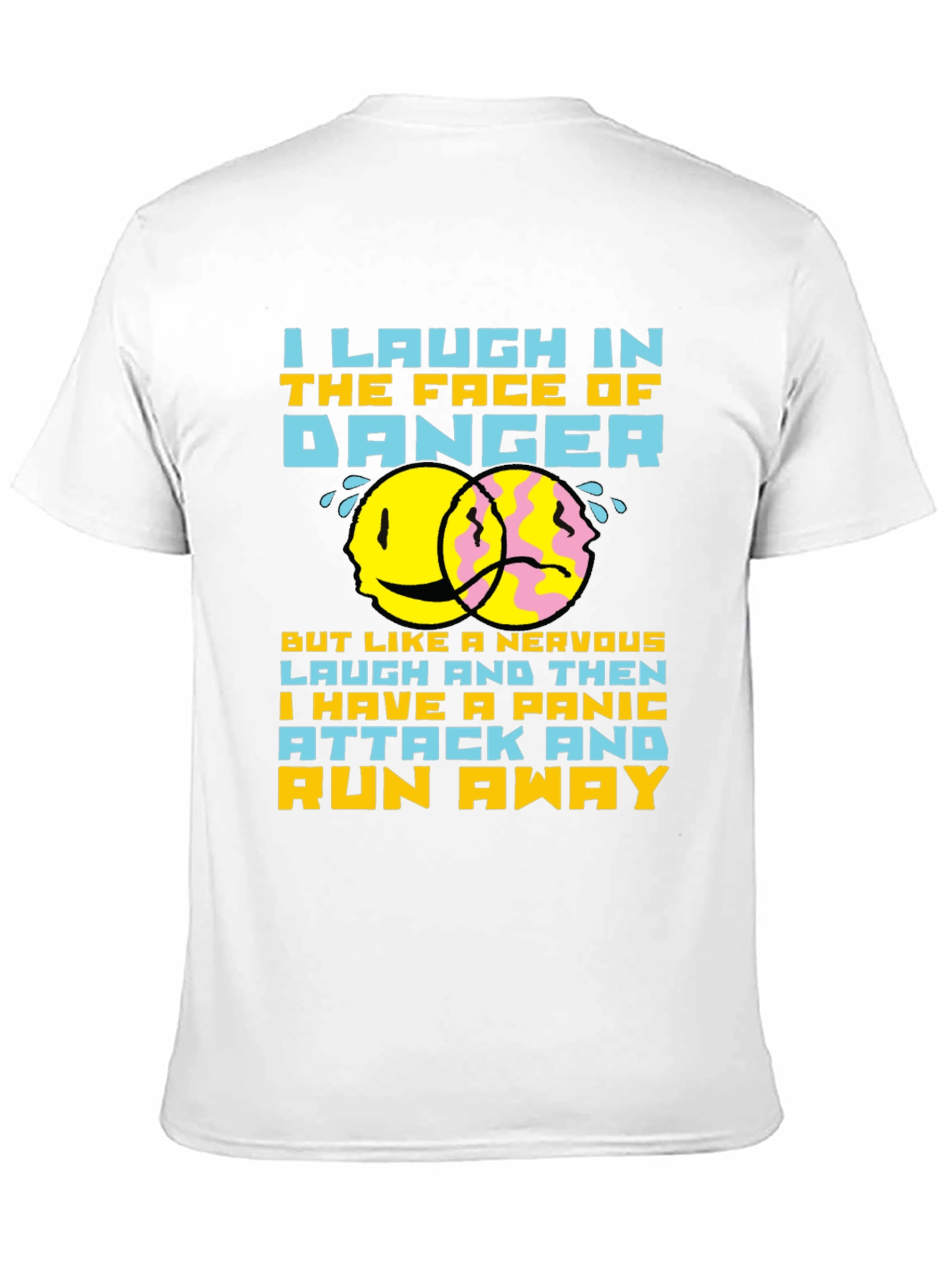 Black Humorous "Laugh In The Face of Danger" Graphic T-Shirt view 11