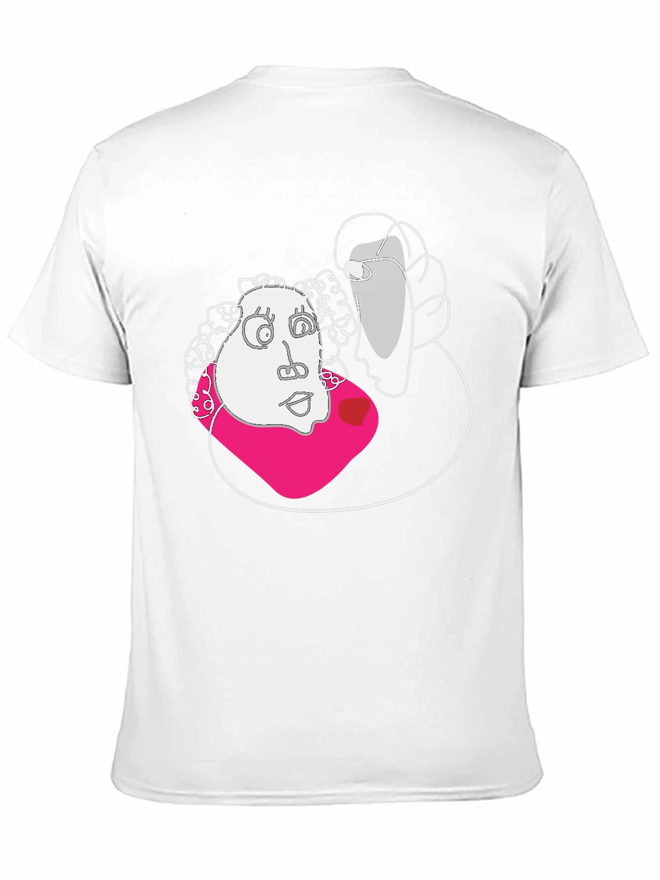 Black Abstract Face Graphic Black T-Shirt view 11