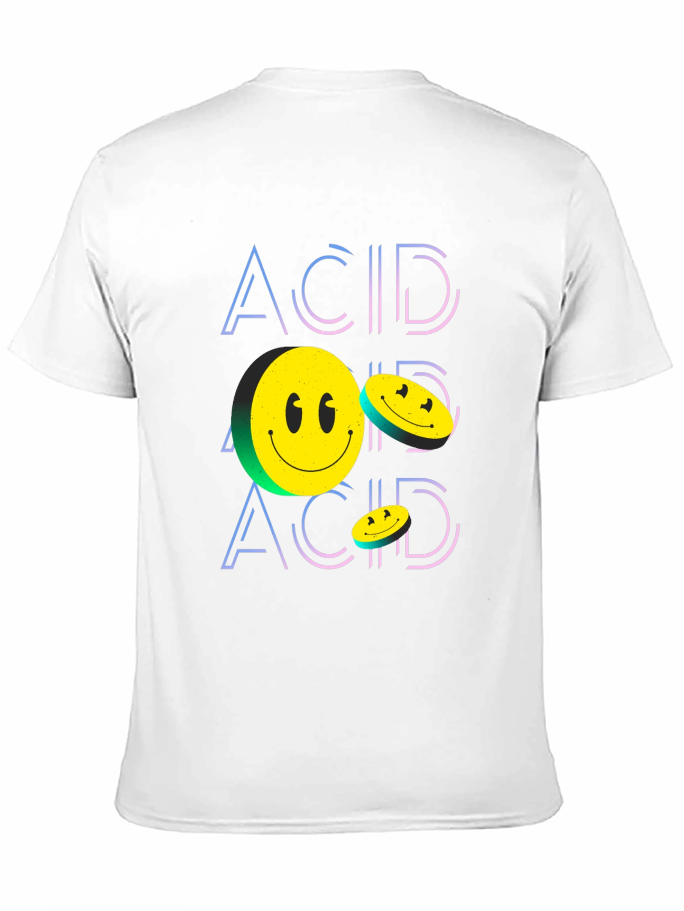 Black Acid Smiley Face Black Graphic Tee view 11