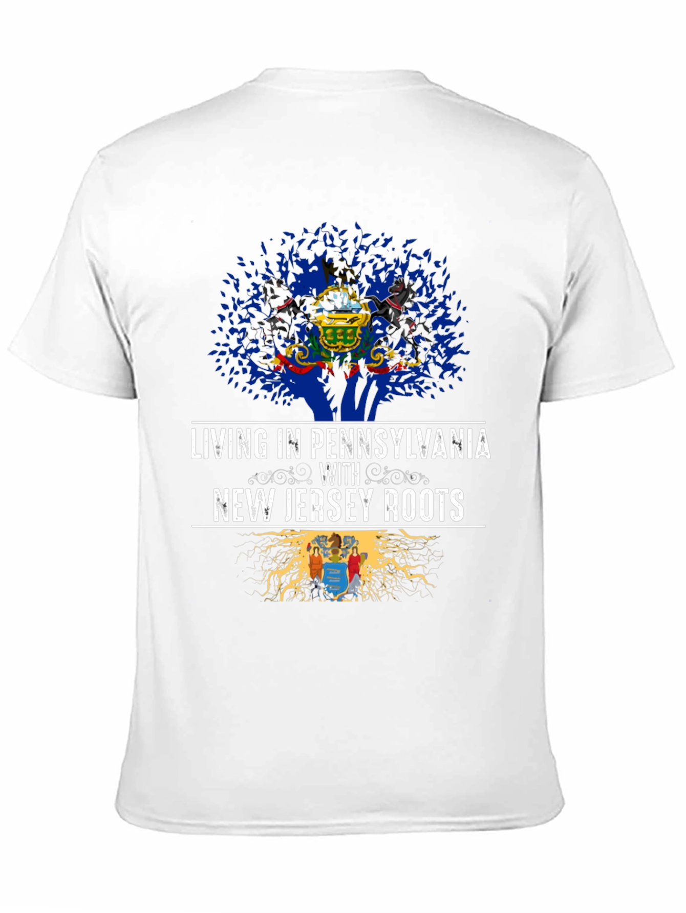 Black Pennsylvania & New Jersey Roots Graphic T-Shirt view 11