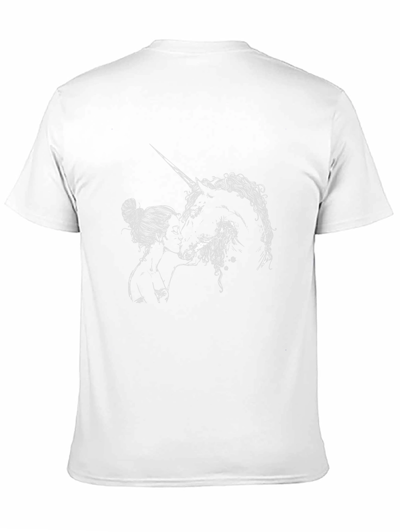 Black Unicorn & Girl Graphic Tee - Black Cotton T-Shirt view 11