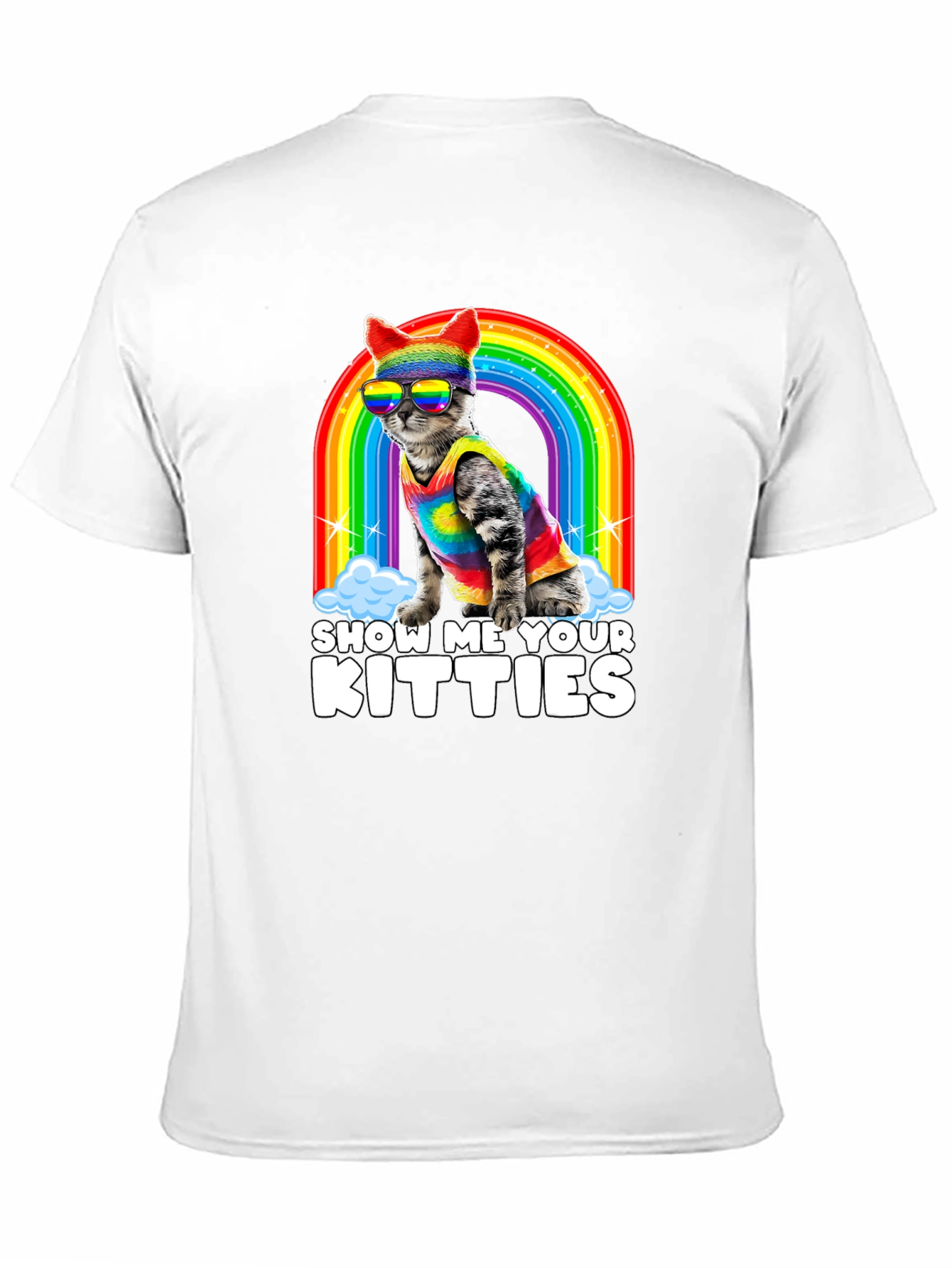 Black Show Me Your Kitties Pride T-Shirt view 11