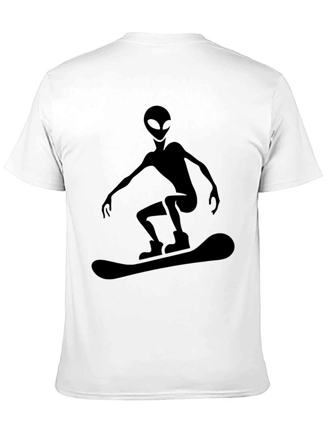 Black Alien Snowboarding Graphic Tee - Black Cotton Comfort view 11