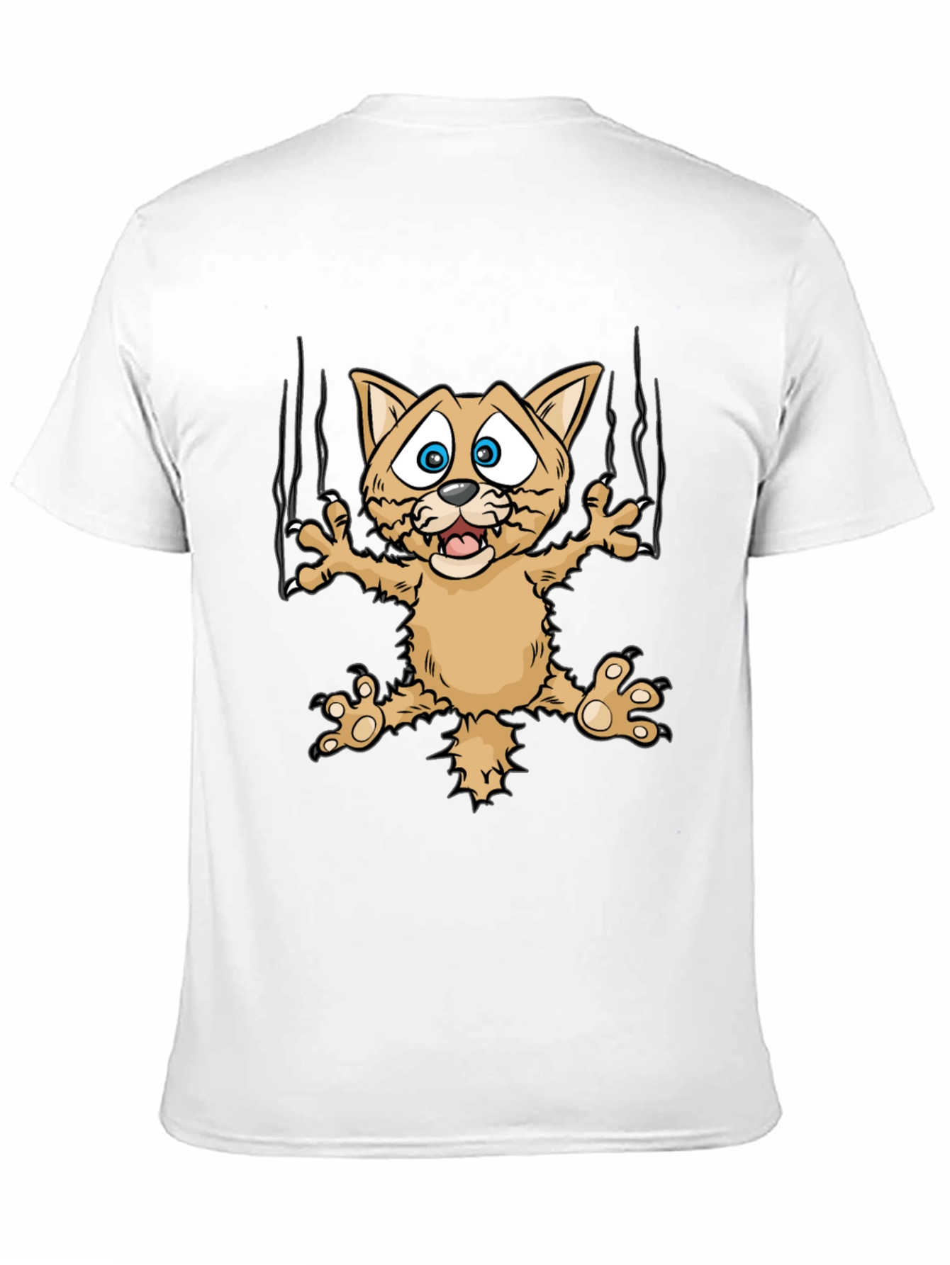 Black Funny Cat Scratch T-Shirt view 11