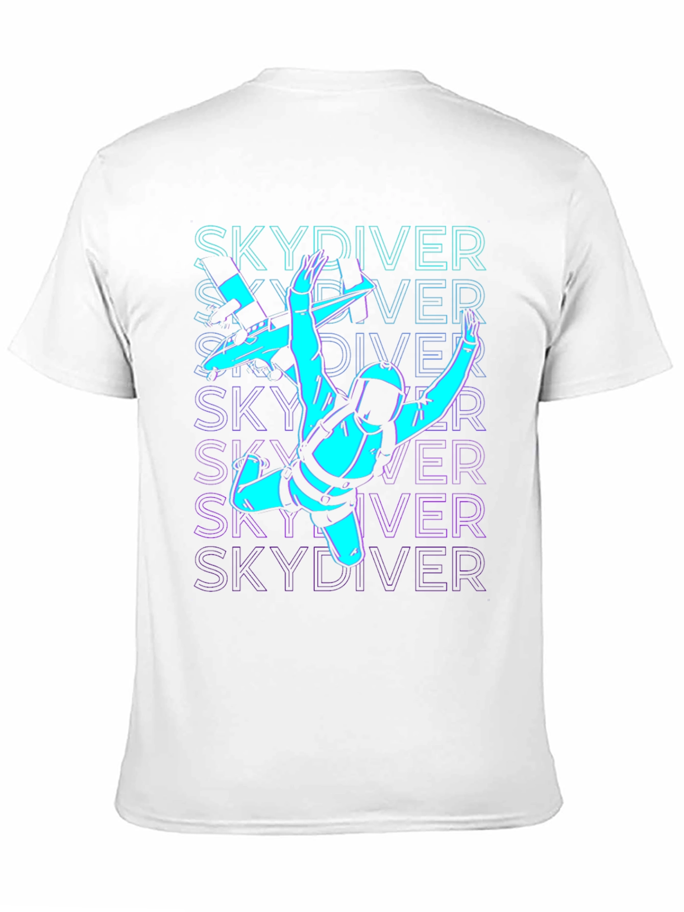 Black Skydiver Graphic Tee - Black Cotton T-Shirt view 11