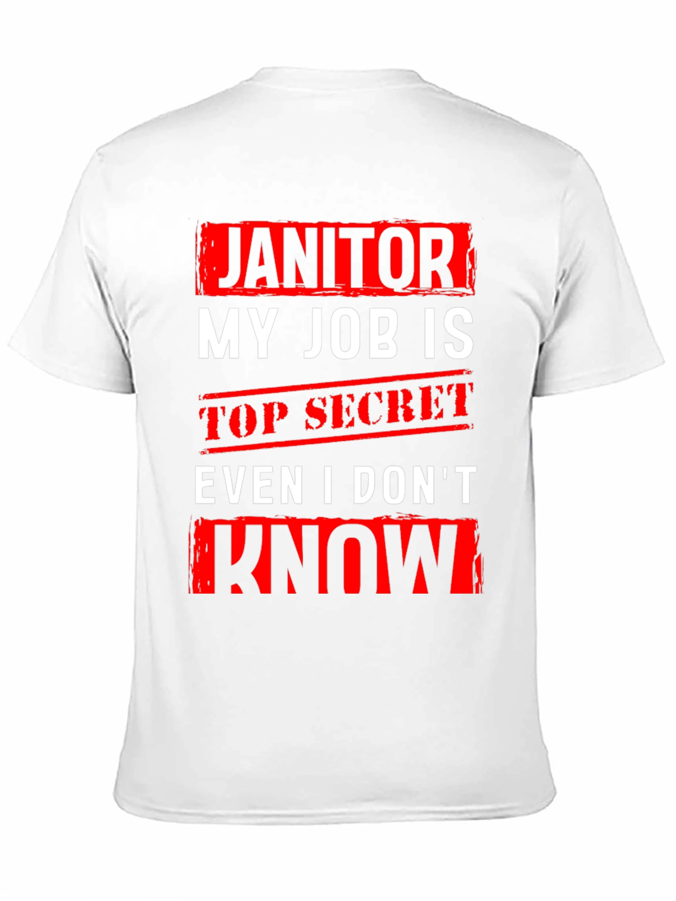Black Janitor Top Secret Job T-Shirt view 11