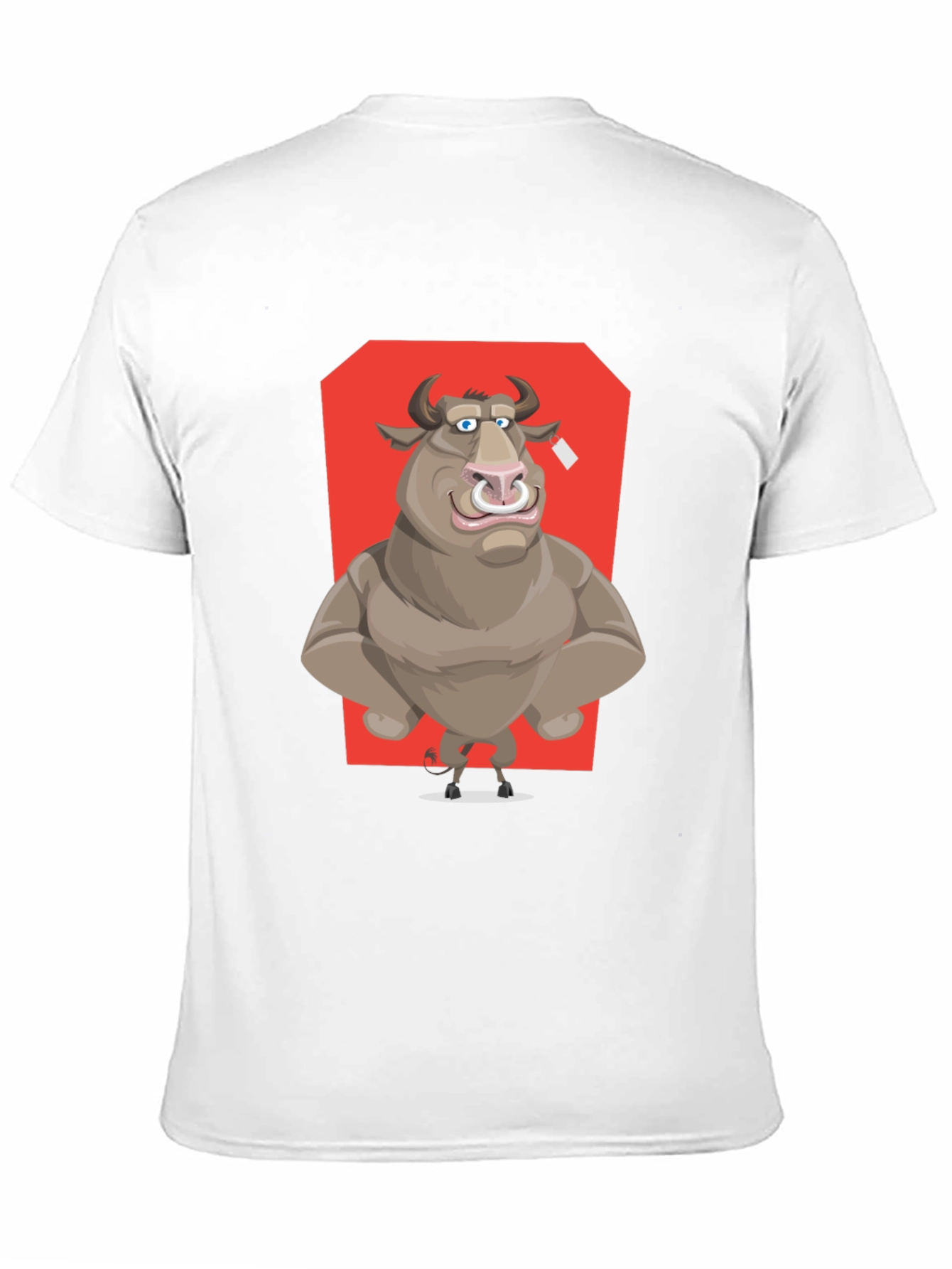 Black Bull Cartoon Graphic T-Shirt - Black Crew Neck Tee view 11