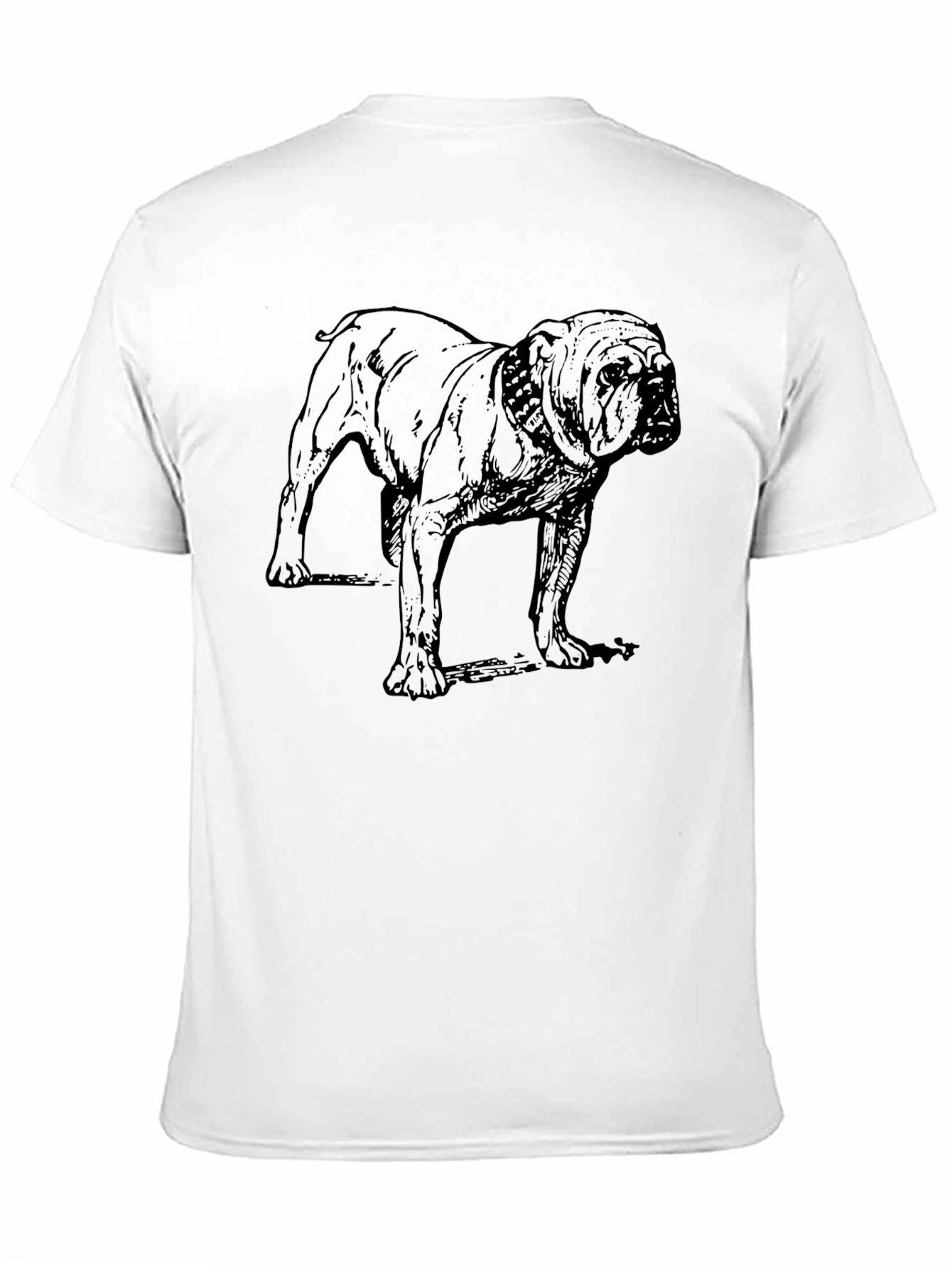 Black Bulldog Graphic Print Men's Black T-Shirt view 11
